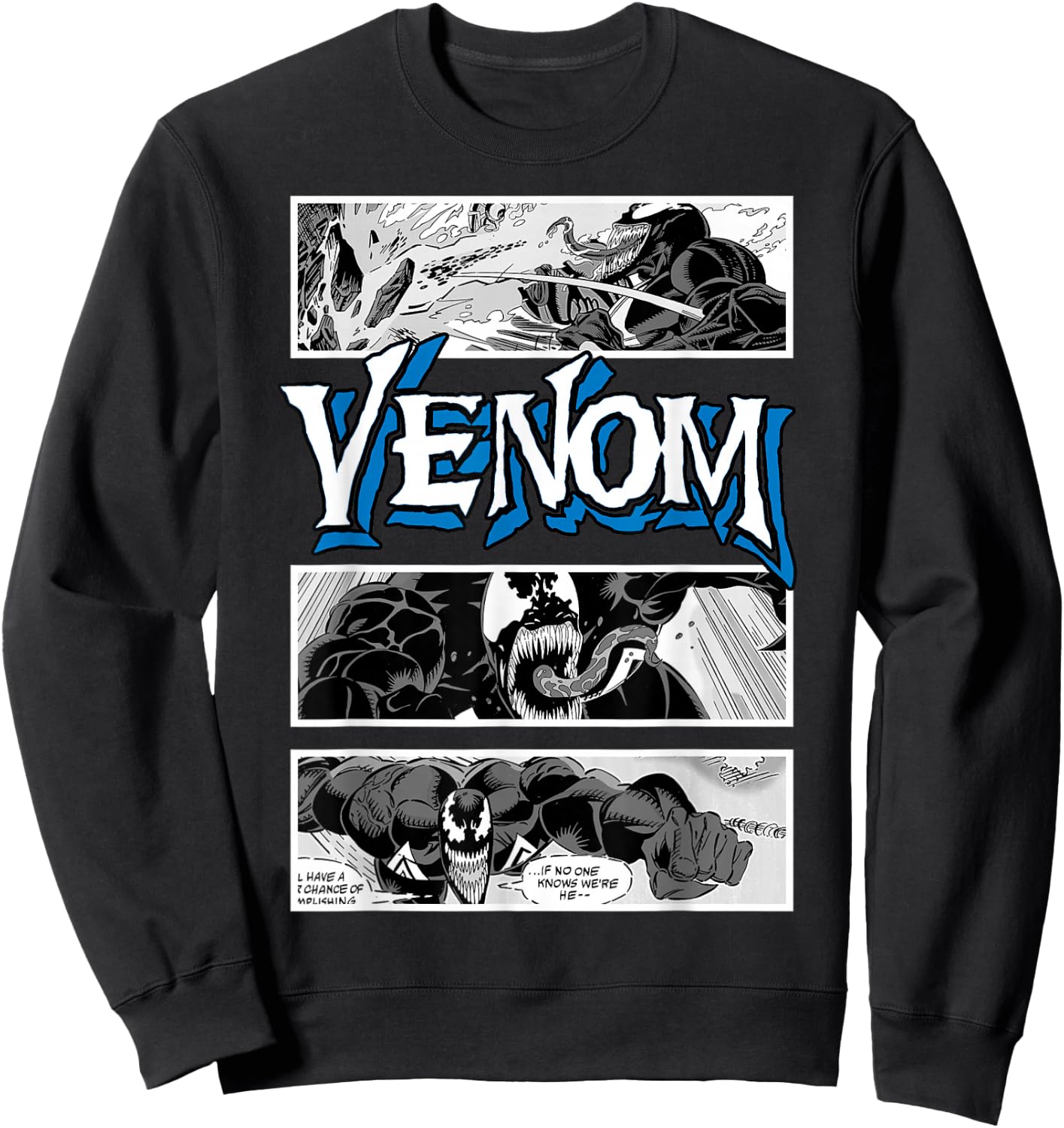 Marvel Venom Comic Book Illustrations Panel Graphic Sweatshirt - Sweatshirt | Black