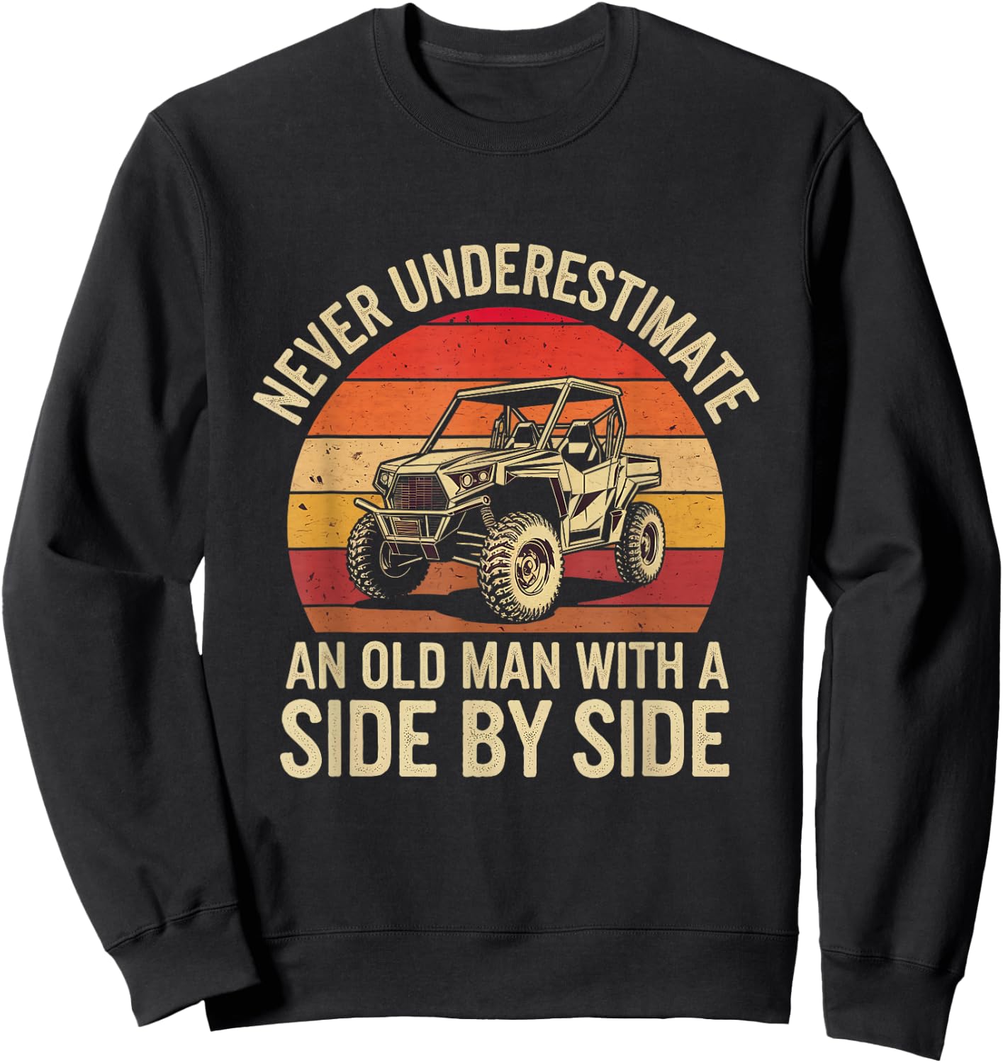 Never Underestimate An Old Man With A Side-by-side Vintage Sweatshirt - Sweatshirt | Black