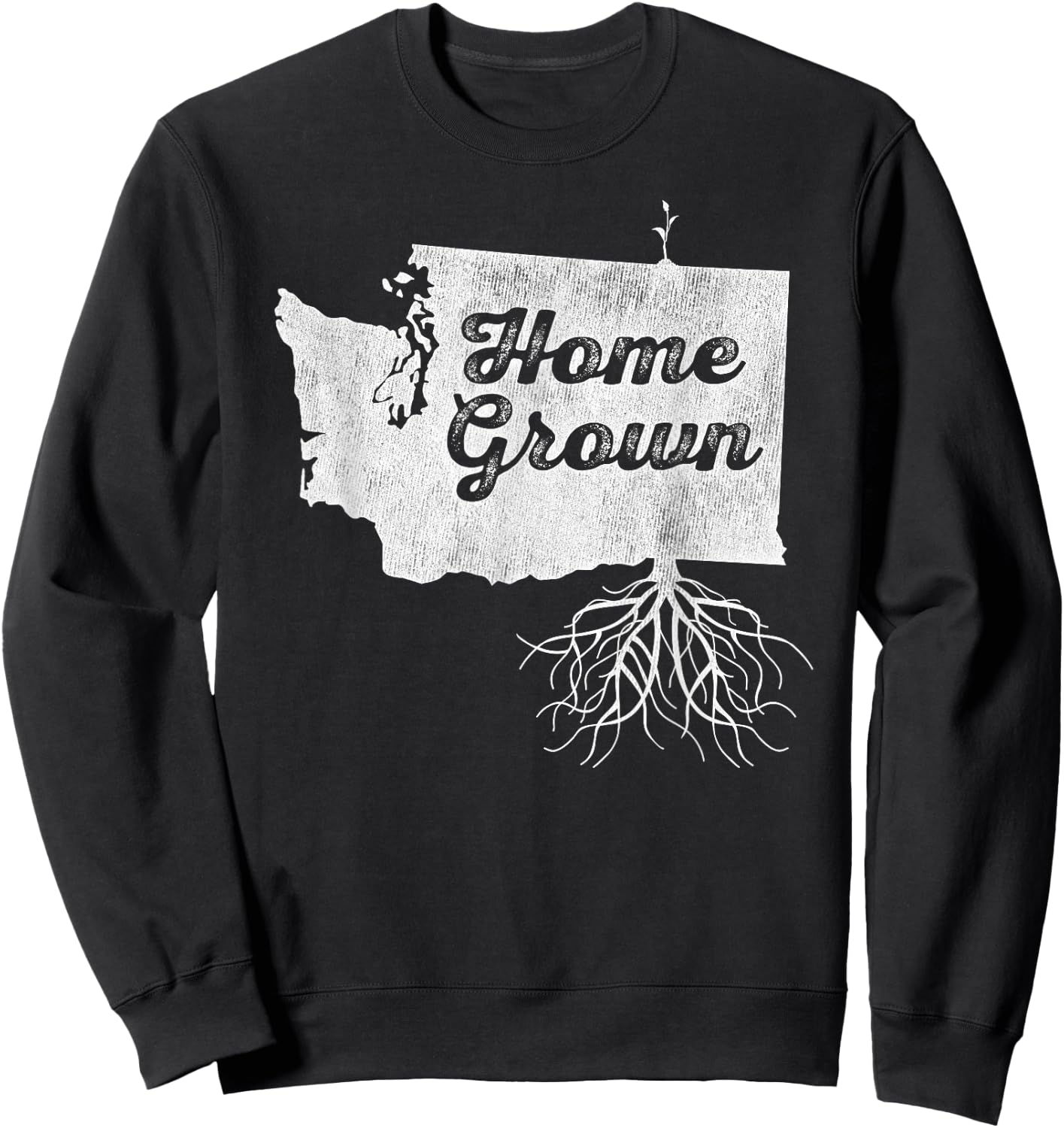 Washington T Shirt Home Grown Roots WA State Pride Sweatshirt - Sweatshirt | Black