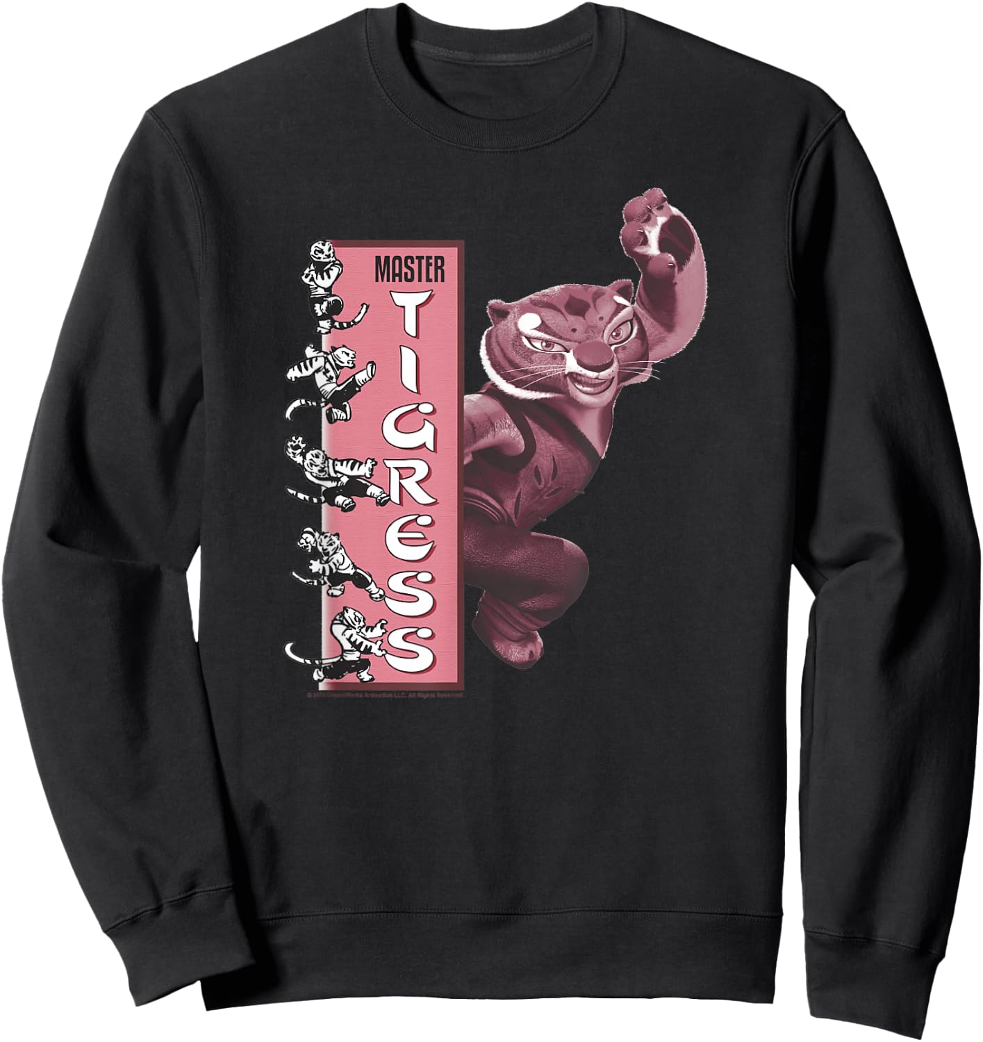 Kung Fu Panda Master Tigress Action Pose Banner Sweatshirt - Sweatshirt | Black