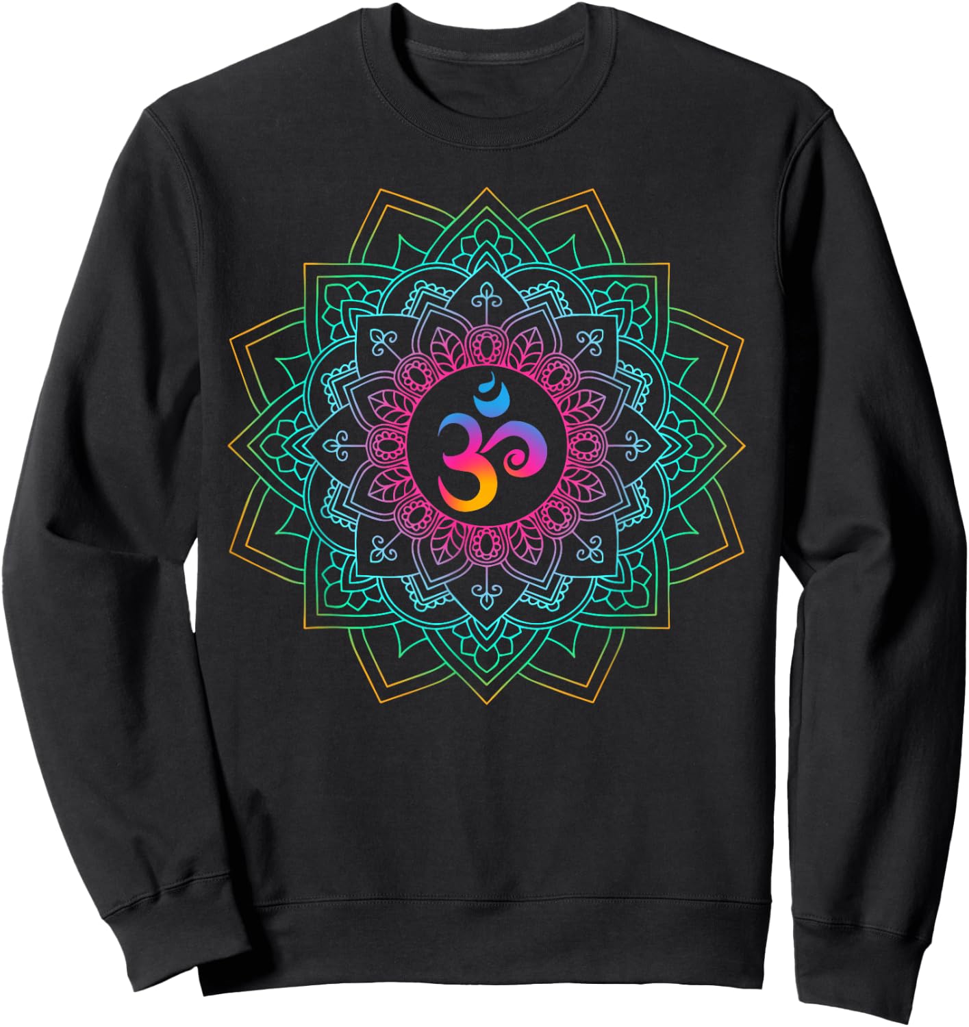 Om Meditations Mandalas Yoga Sweatshirt - Sweatshirt | Black