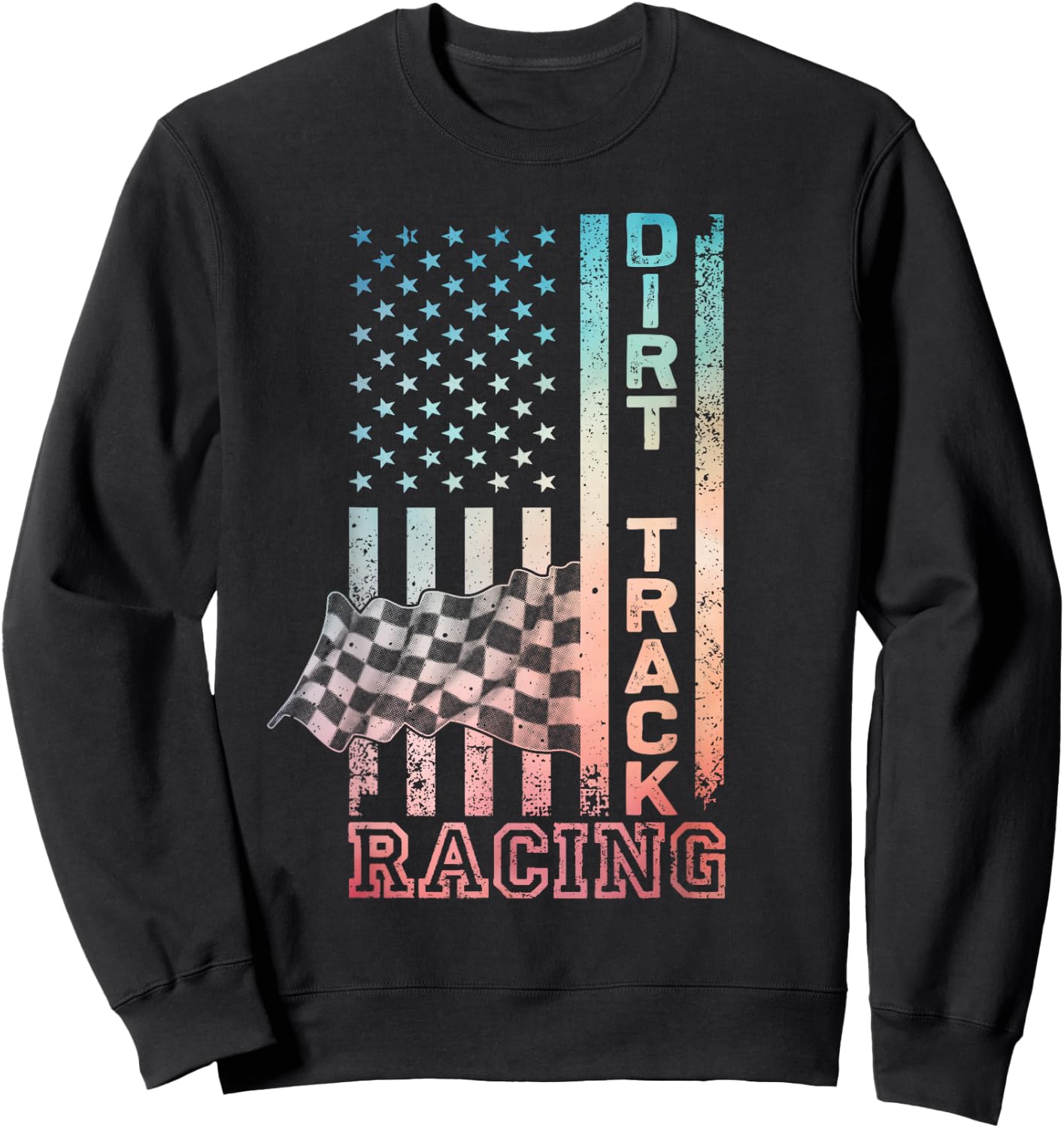 Cool Dirt Track Racing Art Women Dirt Racing Lover Sweatshirt - Sweatshirt | Black