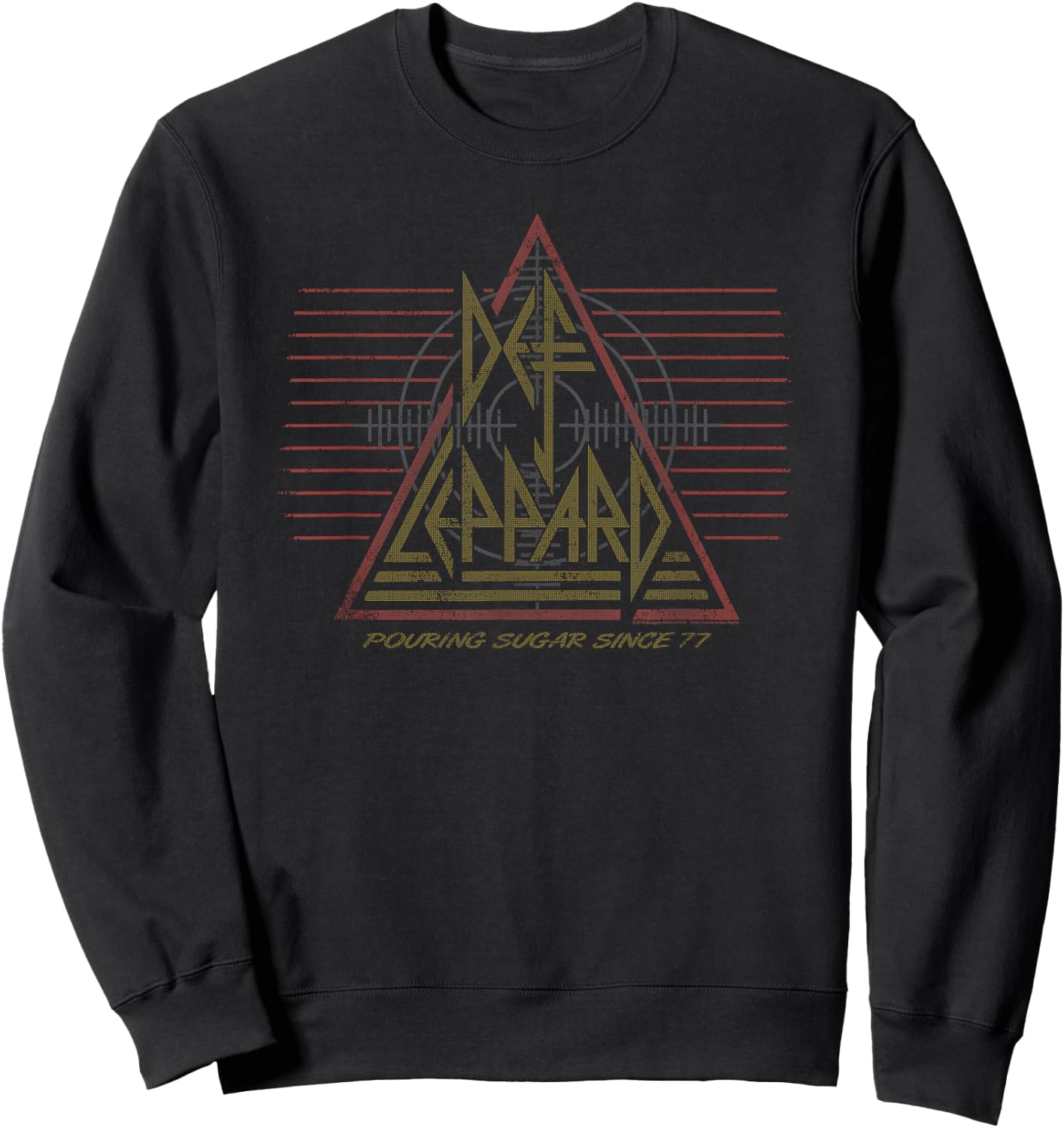 Def Leppard '77 Classic Black Cotton , & Short Sleeve Casual Sweatshirt - Sweatshirt | Black