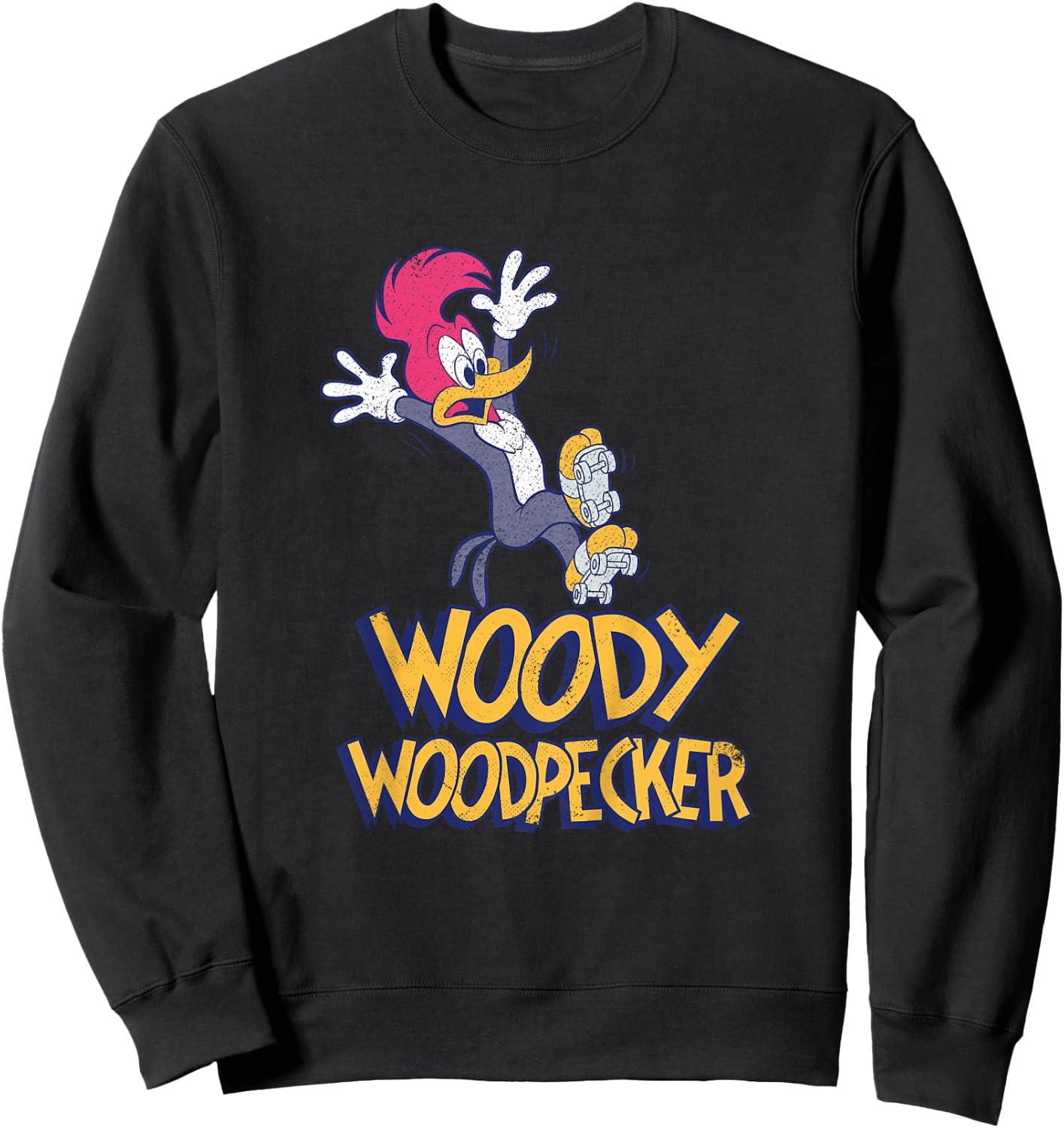 Kids Woody Woodpecker Falling Roller Skating Sweatshirt - Sweatshirt | Black