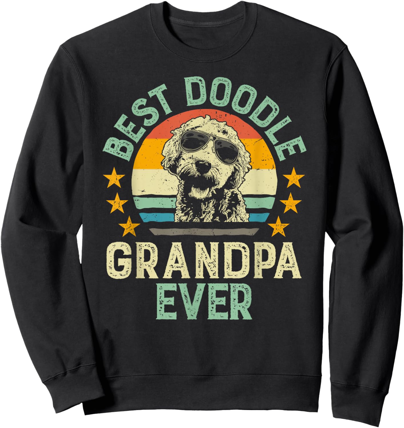 Best Doodle Grandpa Ever Goldendoodle Grandpa Gift Sweatshirt - Sweatshirt | Black