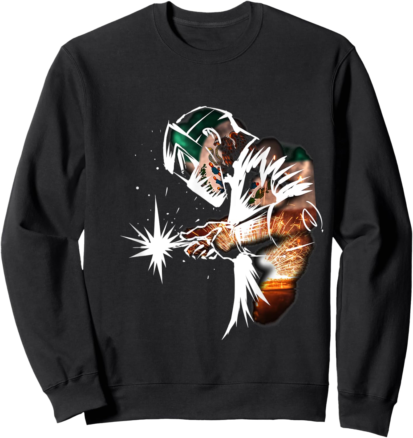 Welder Mexican El Soldador Mexican flag Soldador Mexicano Sweatshirt - Sweatshirt | Black