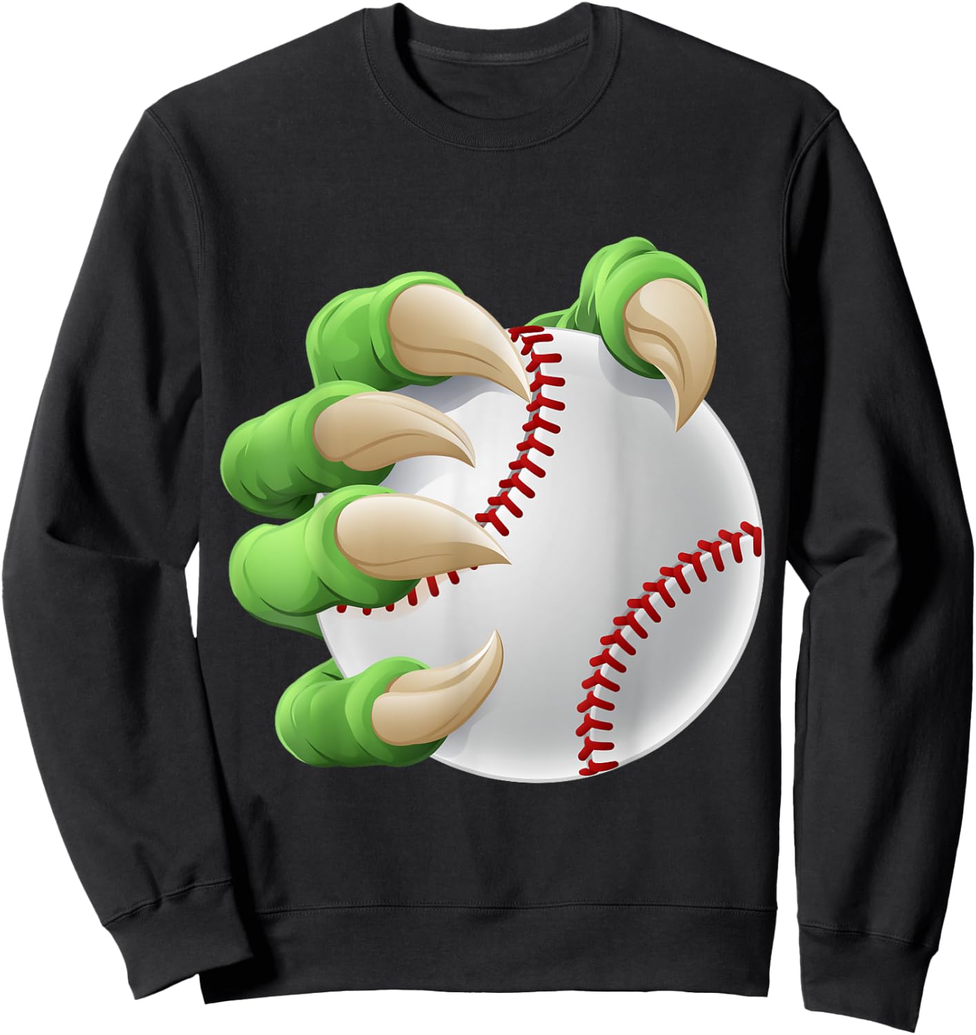 Baseball Ball Claw Cartoon Monster Animal Hand Sweatshirt - Sweatshirt | Black