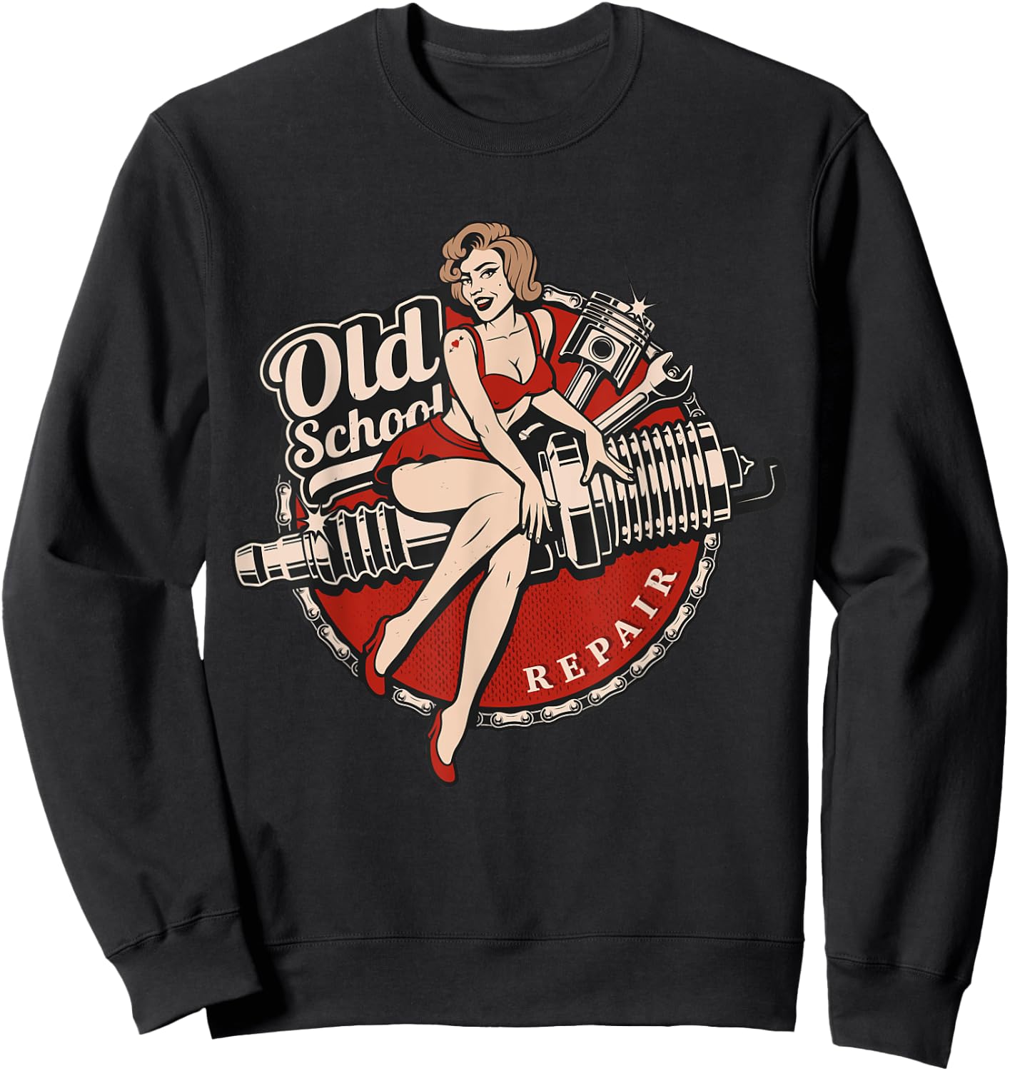 Hot Rod Retro Vintage Vintage Car Rockabilly Old School Sweatshirt - Sweatshirt | Black