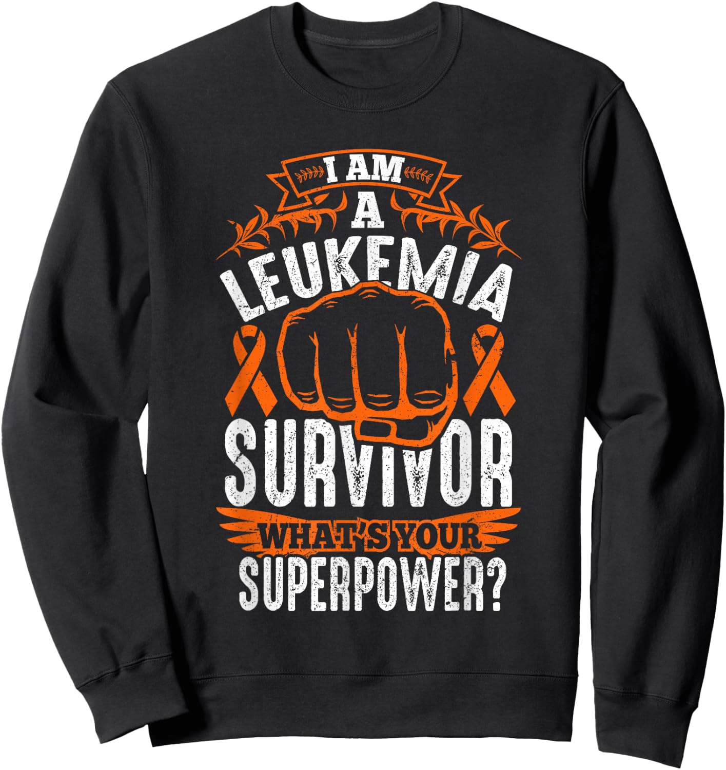 Leukemia Cancer Survivor Awareness Ribbon Gifts Sweatshirt - Sweatshirt | Black