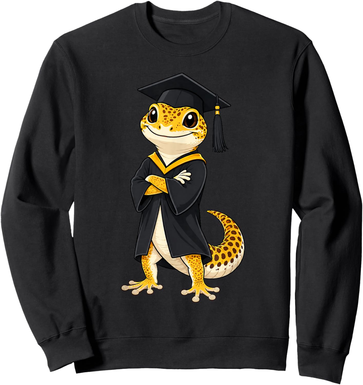 Cute Gecko Lizard Graduation Sweatshirt - Sweatshirt | Black
