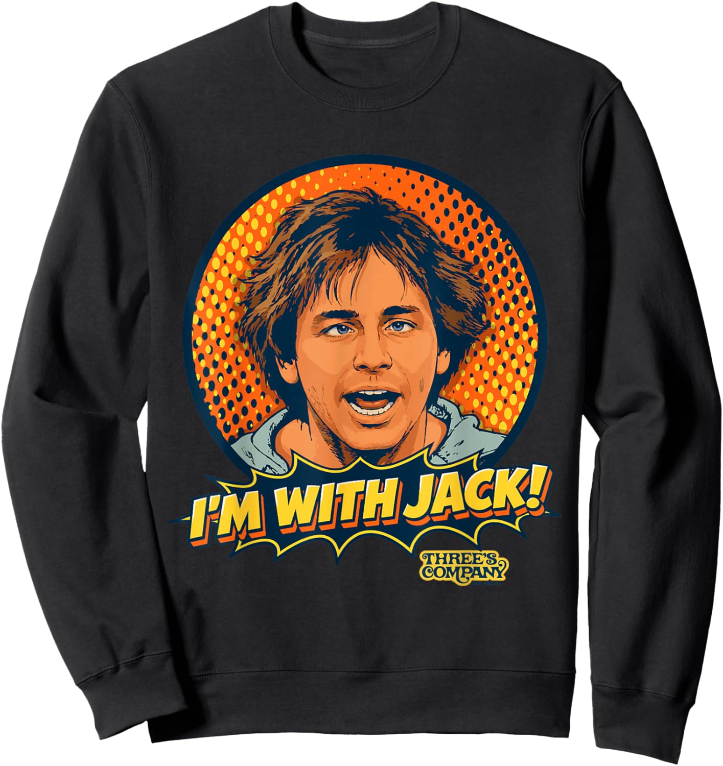 I'm with Jack Tripper Funny Three's Company Retro Sweatshirt - Sweatshirt | Black