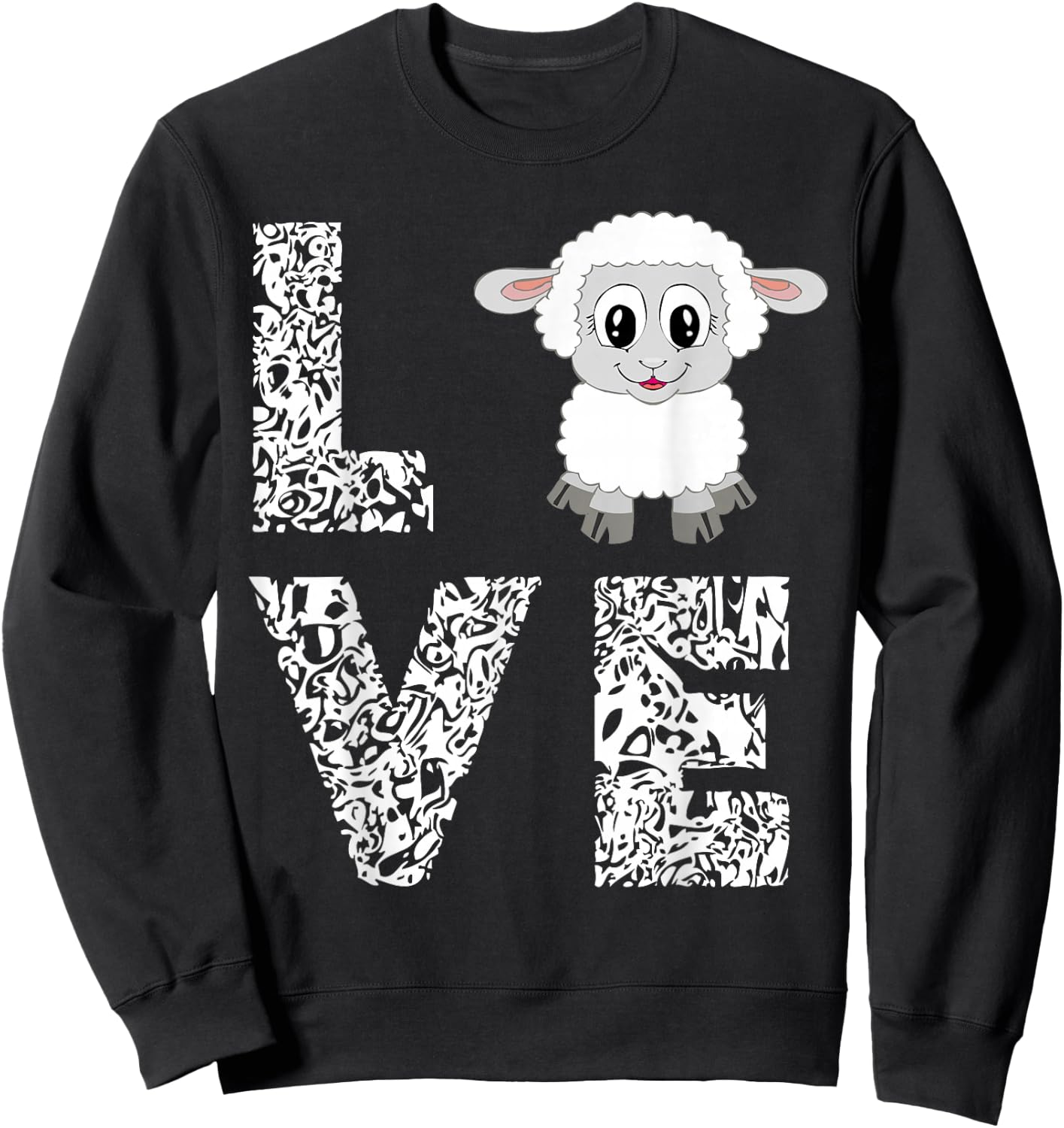 Sheep Lamb Love Livestock Farmer Cattle Sketch Gifts Sweatshirt - Sweatshirt | Black