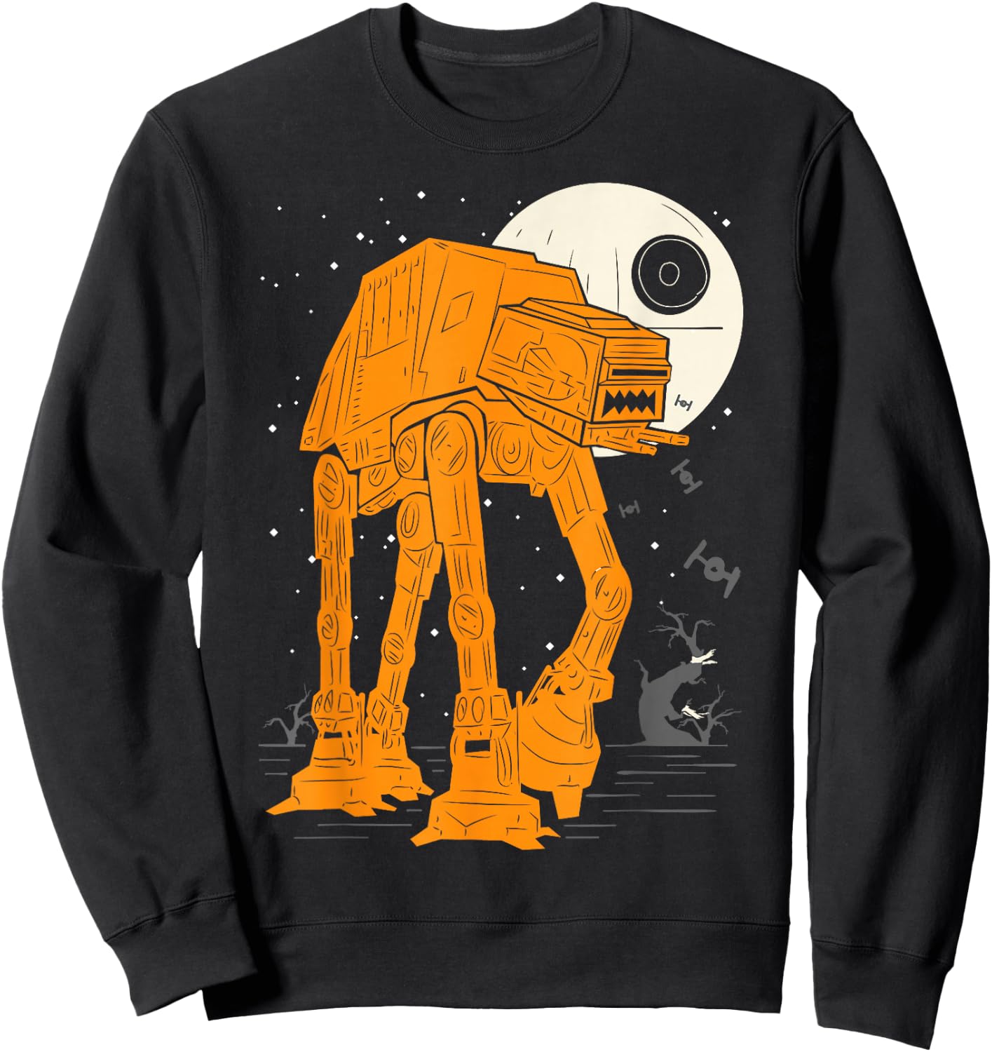 Star Wars AT-AT Moon Death Star Halloween Poster Sweatshirt - Sweatshirt | Black