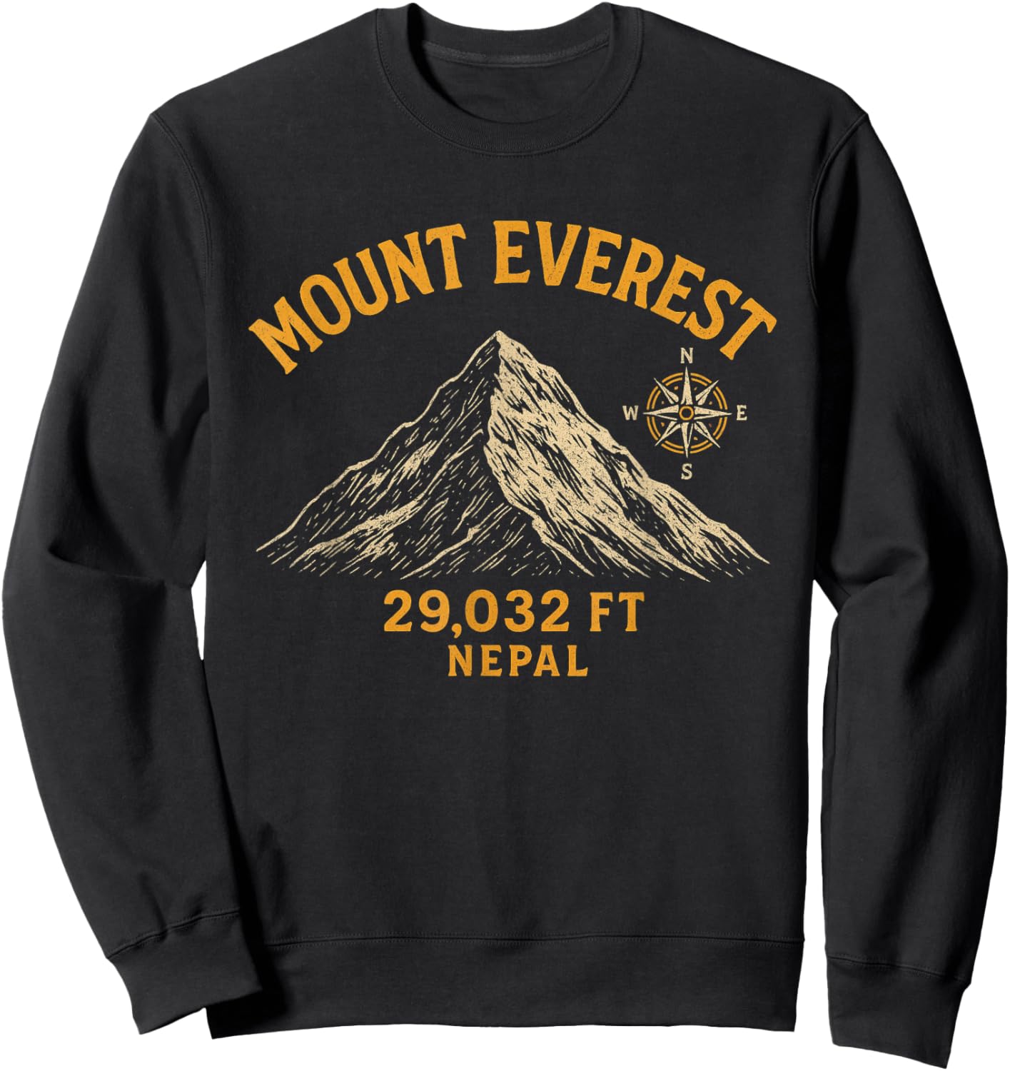 Mount Mt Everest Nepal Adventure Mountain Climbing Souvenir Sweatshirt - Sweatshirt | Black