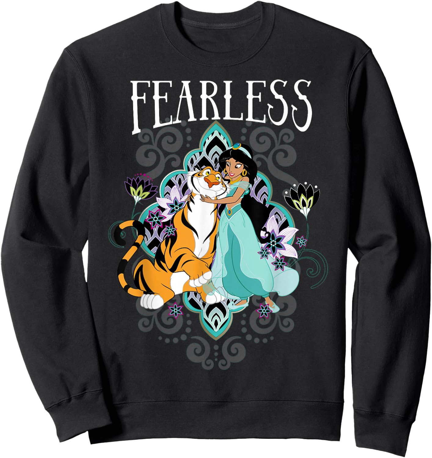 Disney Aladdin Jasmine and Rajah Fearless Small Sweatshirt - Sweatshirt | Black