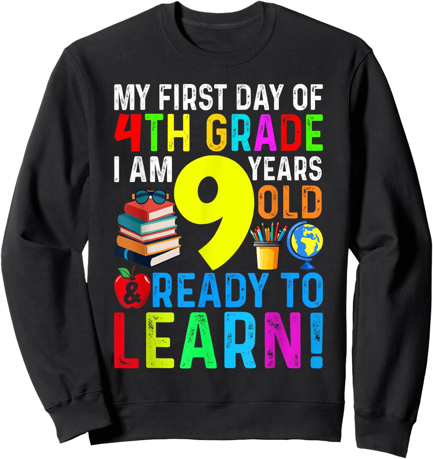4th Grade Back to First Day of School Boys Girl Sweatshirt - Sweatshirt | Black