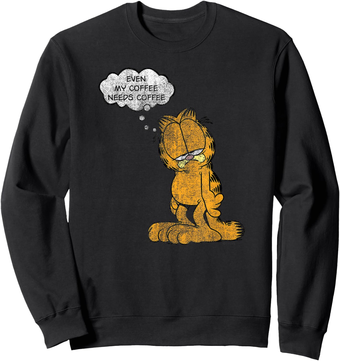 Garfield My Coffee Needs Coffee Cartoon Cat Sweatshirt - Sweatshirt | Black