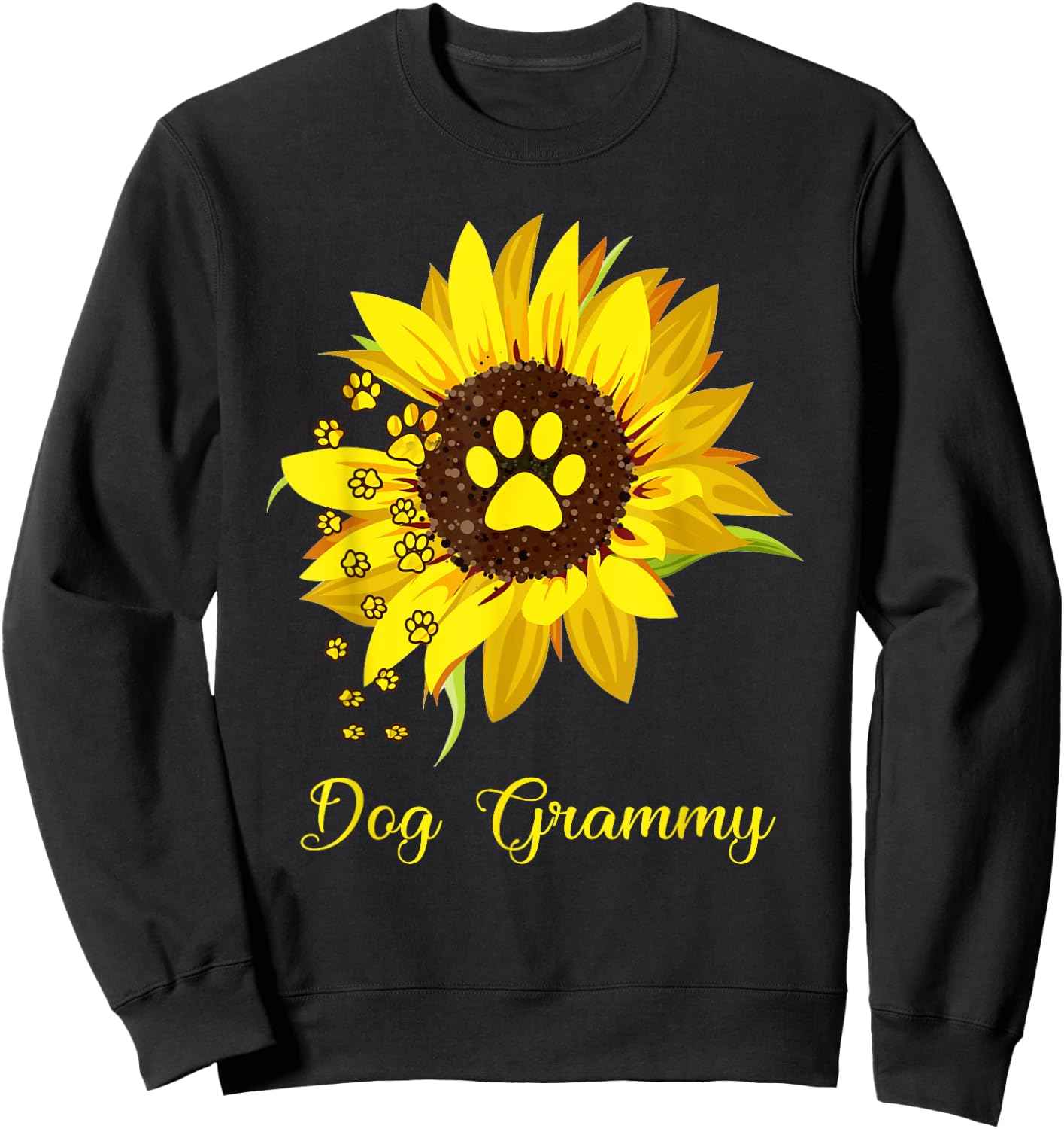 Dog Grammy Sunflower Gift Love Dogs and Flowers Women Sweatshirt - Sweatshirt | Black