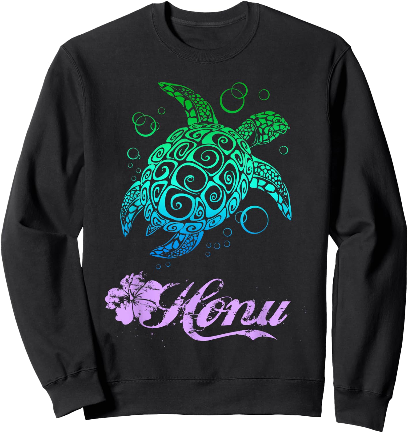 Hawaiian Honu Sea Turtle T Shirt Sweatshirt - Sweatshirt | Black
