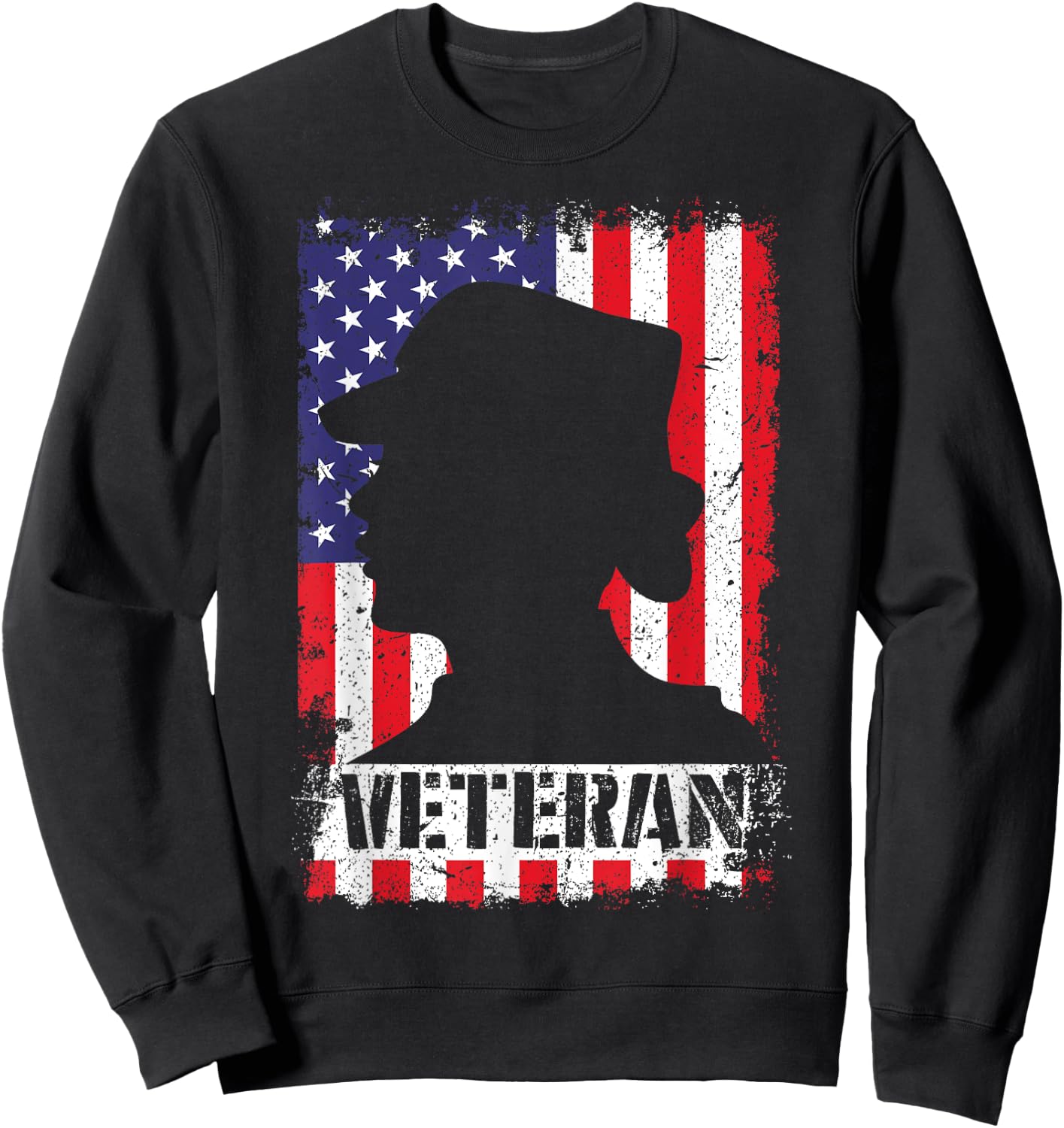 Women Veteran USA Flag Female Veterans Day Gift Shirt Sweatshirt - Sweatshirt | Black