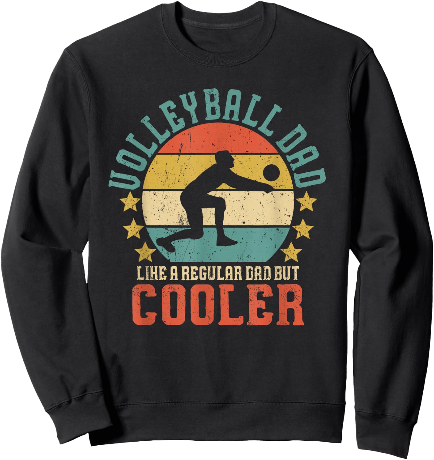 Volleyball Dad Vintage Volleyball Player Father's Day Gift Sweatshirt - Sweatshirt | Black