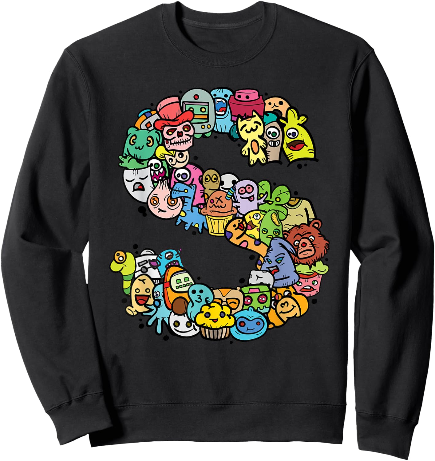 Letter S Alphabet S Name Initial Monogrammed Shirts Sweatshirt - Sweatshirt | Black