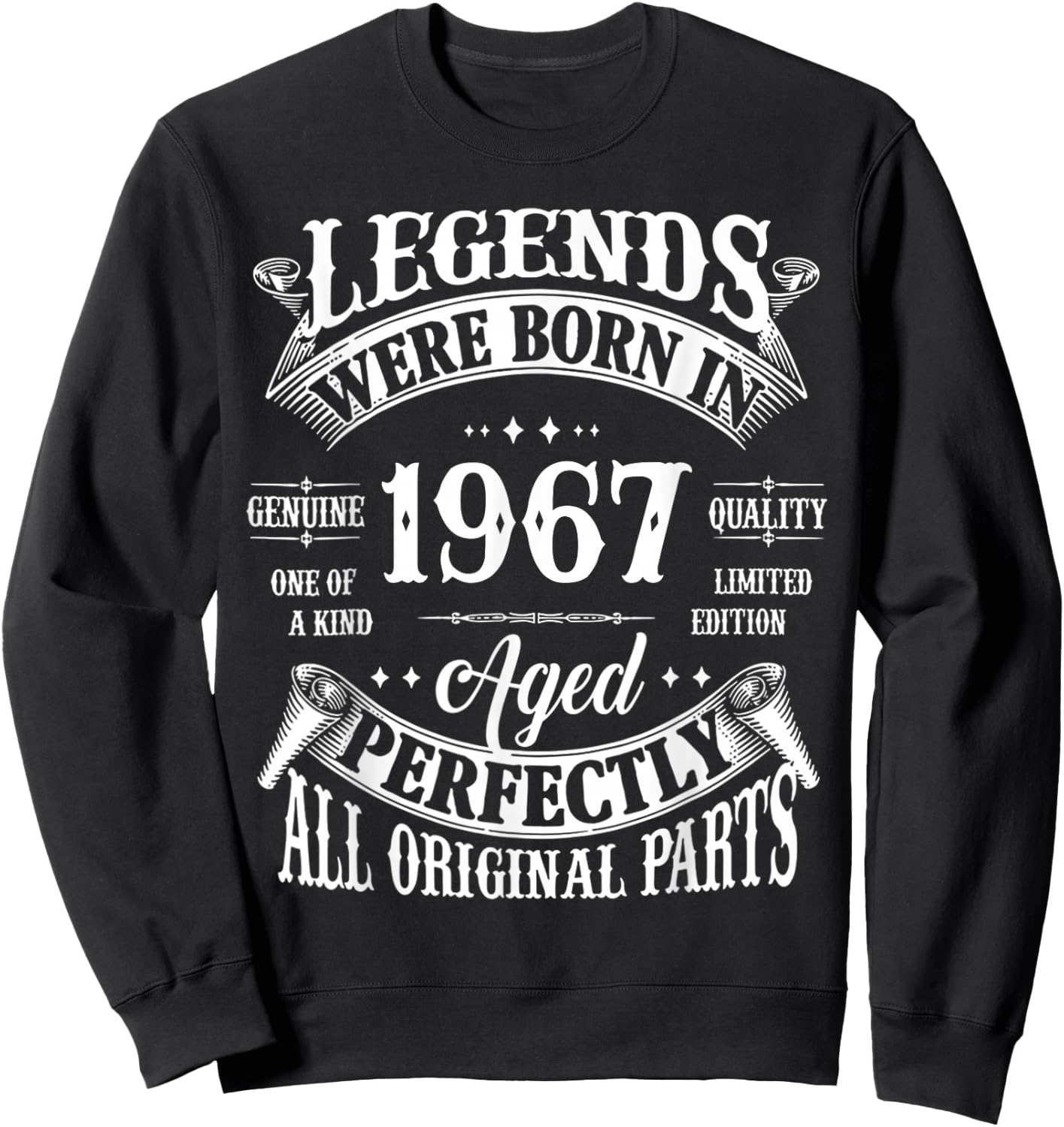 60th Birthday Shirt Vintage Born in 1967 60 Years Old B-Day Sweatshirt - Sweatshirt | Black
