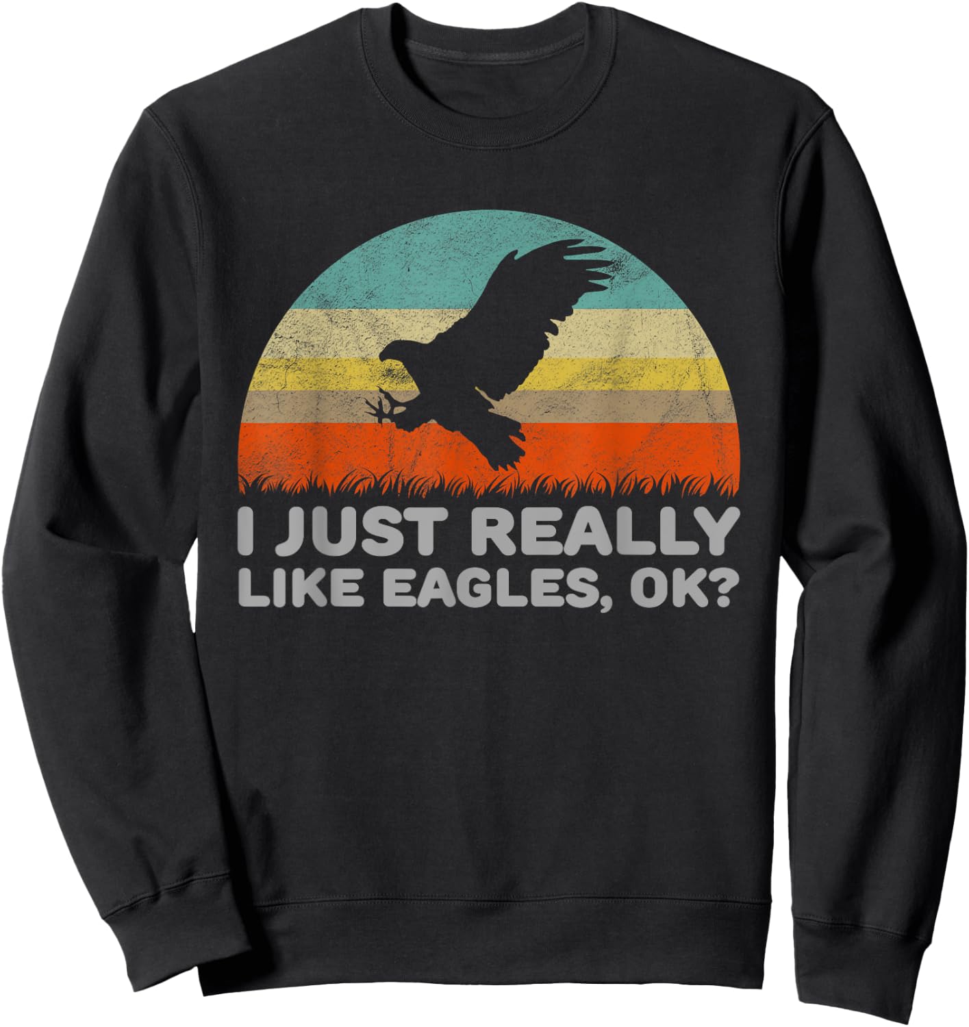 Funny I Just Really Like Eagles OK Sweatshirt - Sweatshirt | Black