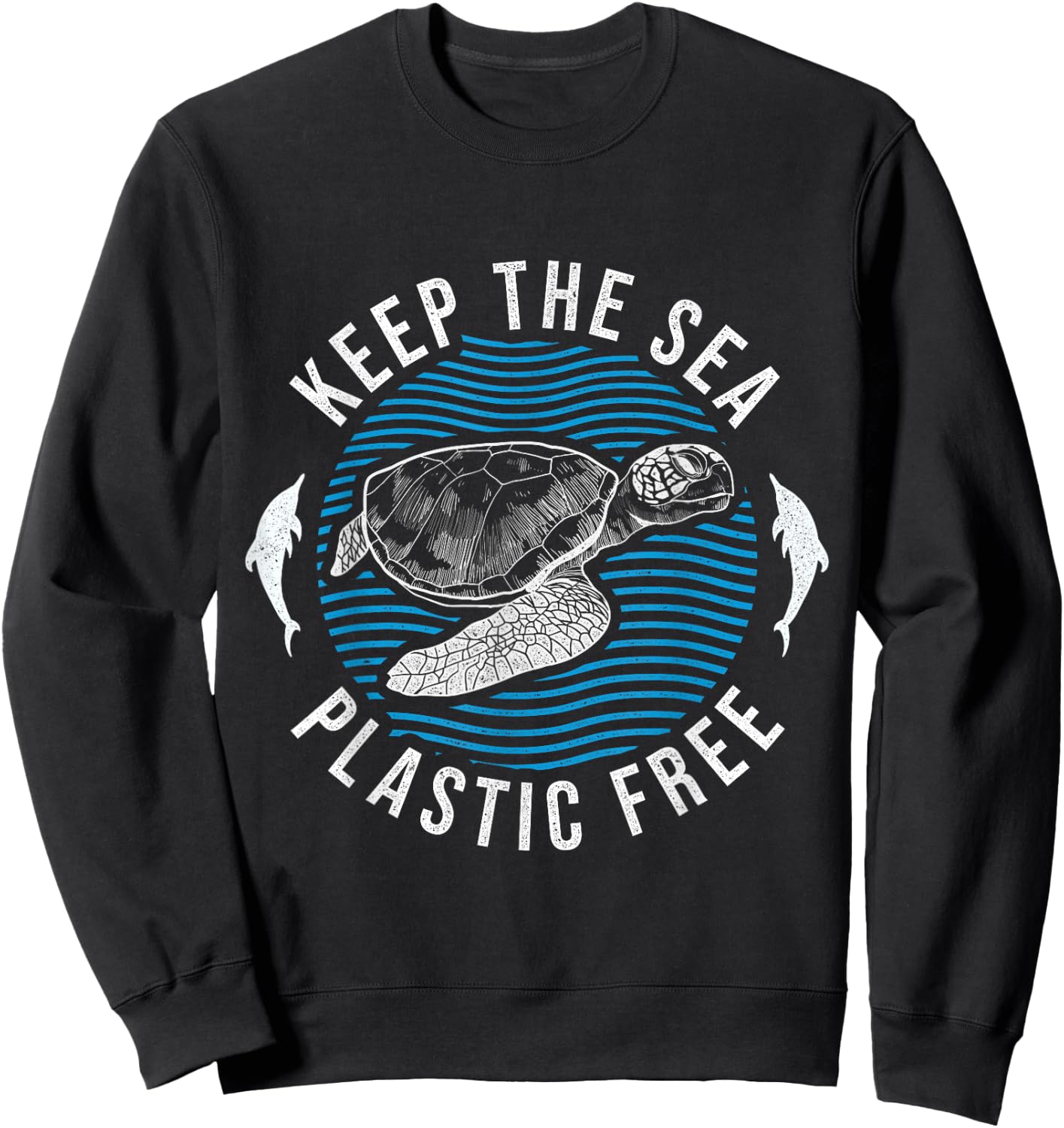 Climate Change Environment Keep Sea Plastic Free Sweatshirt - Sweatshirt | Black