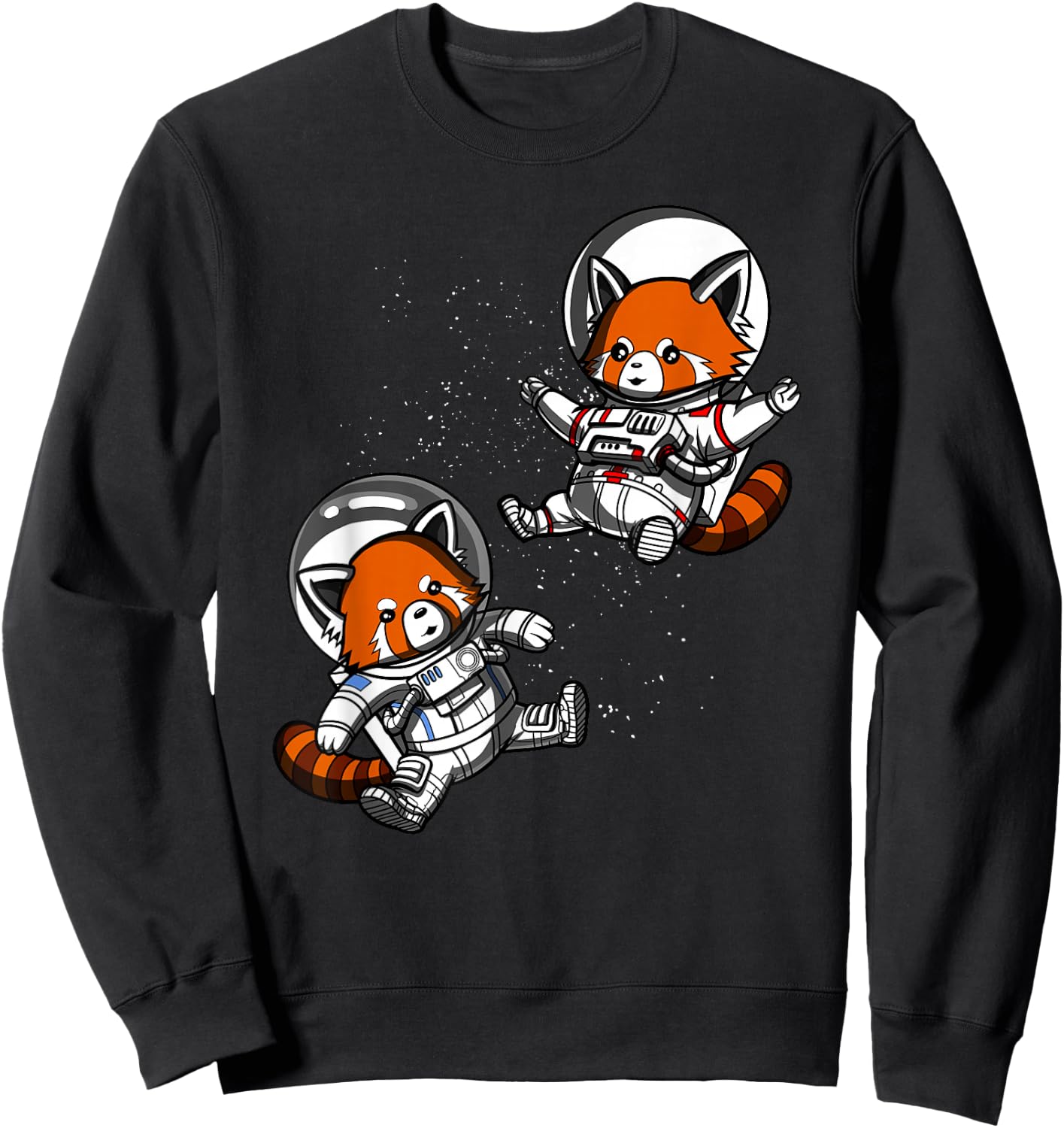 Red Panda Bear Space Astronaut Funny Cosmic Girls Boys Kids Sweatshirt - Sweatshirt | Black