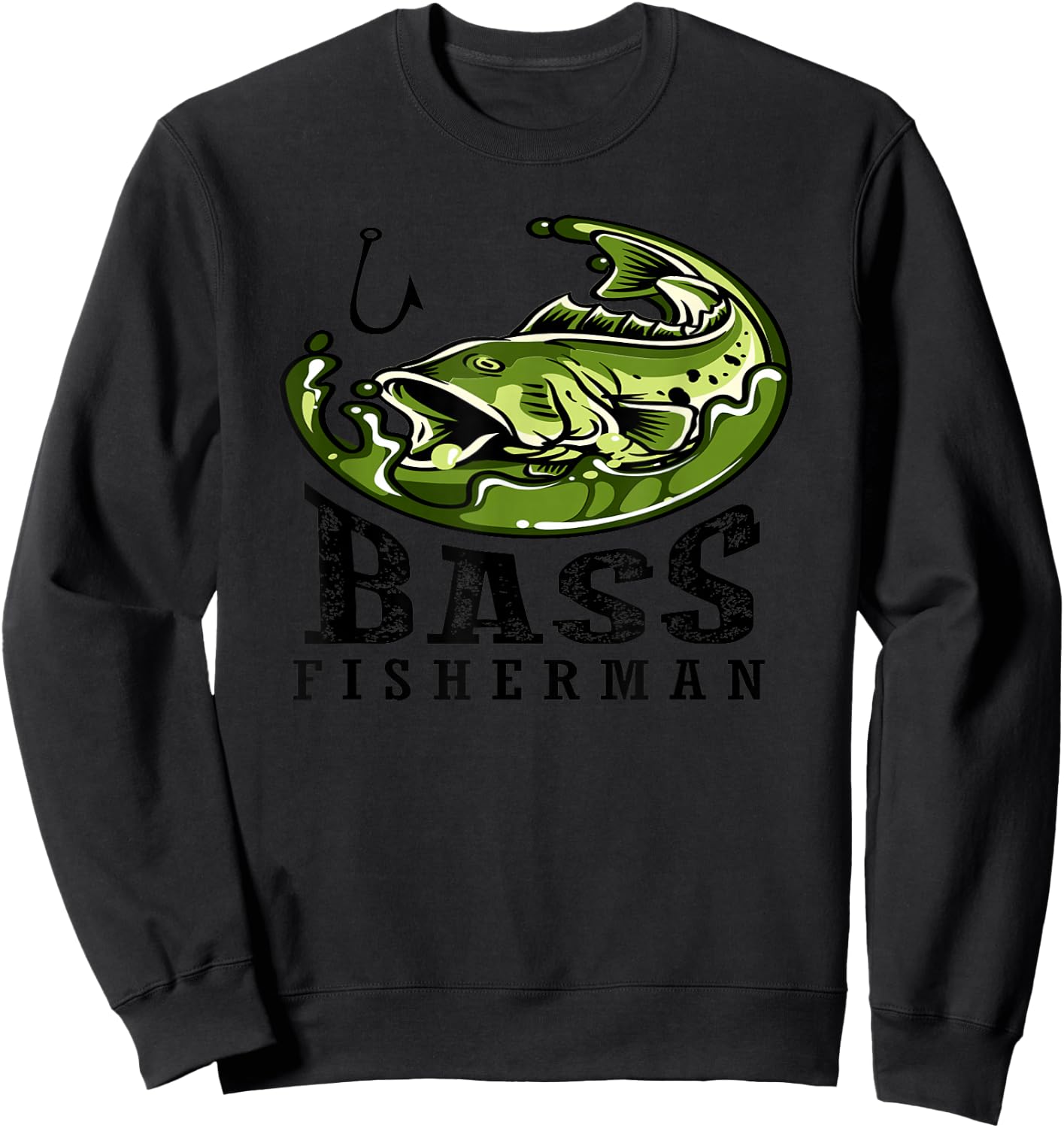 Patriotic Anglers American Bass Pro Whisperer Fisherman Sweatshirt - Sweatshirt | Black