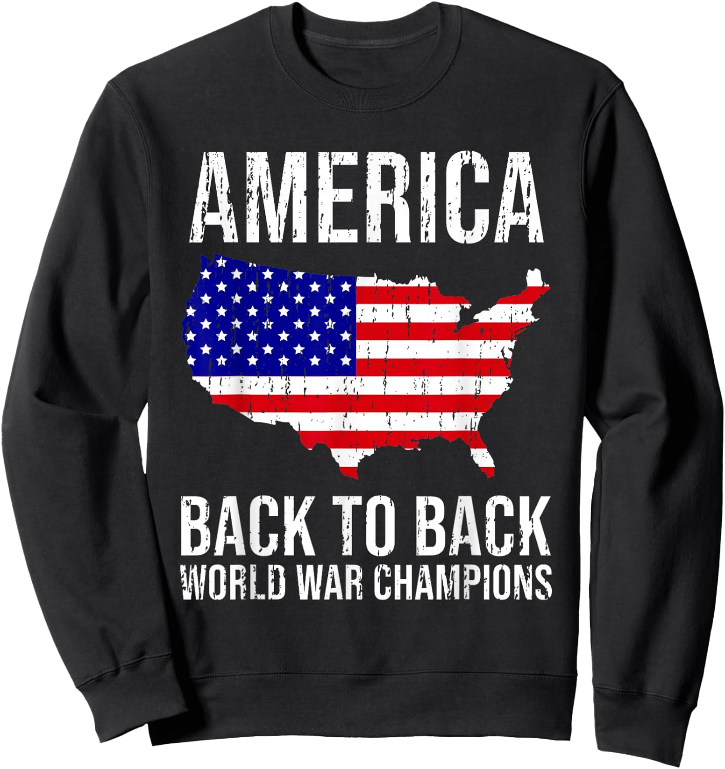 Funny USA T Shirt US Flag Patriodic 4th of July America Sweatshirt - Sweatshirt | Black