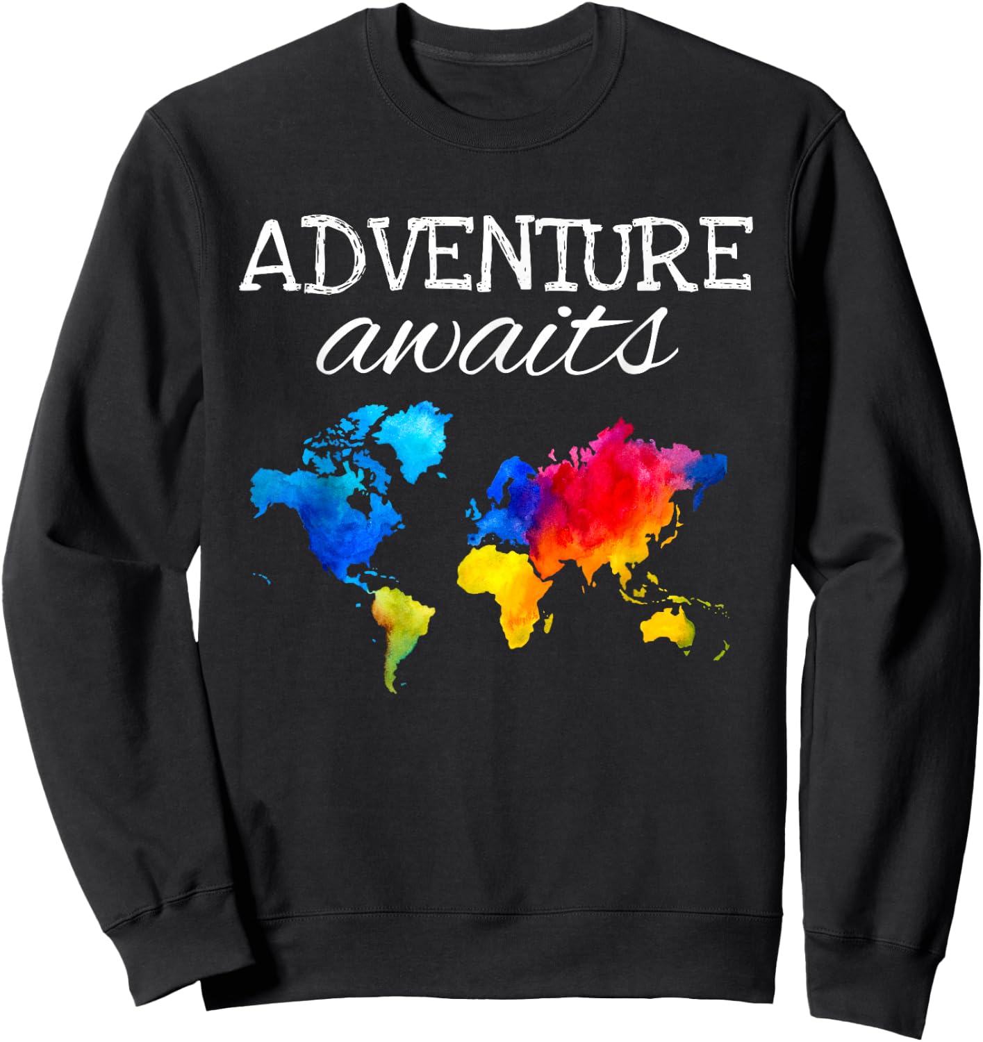 Travel Wanderlust World Map Adventure Traveler Gift Sweatshirt - Sweatshirt | Black
