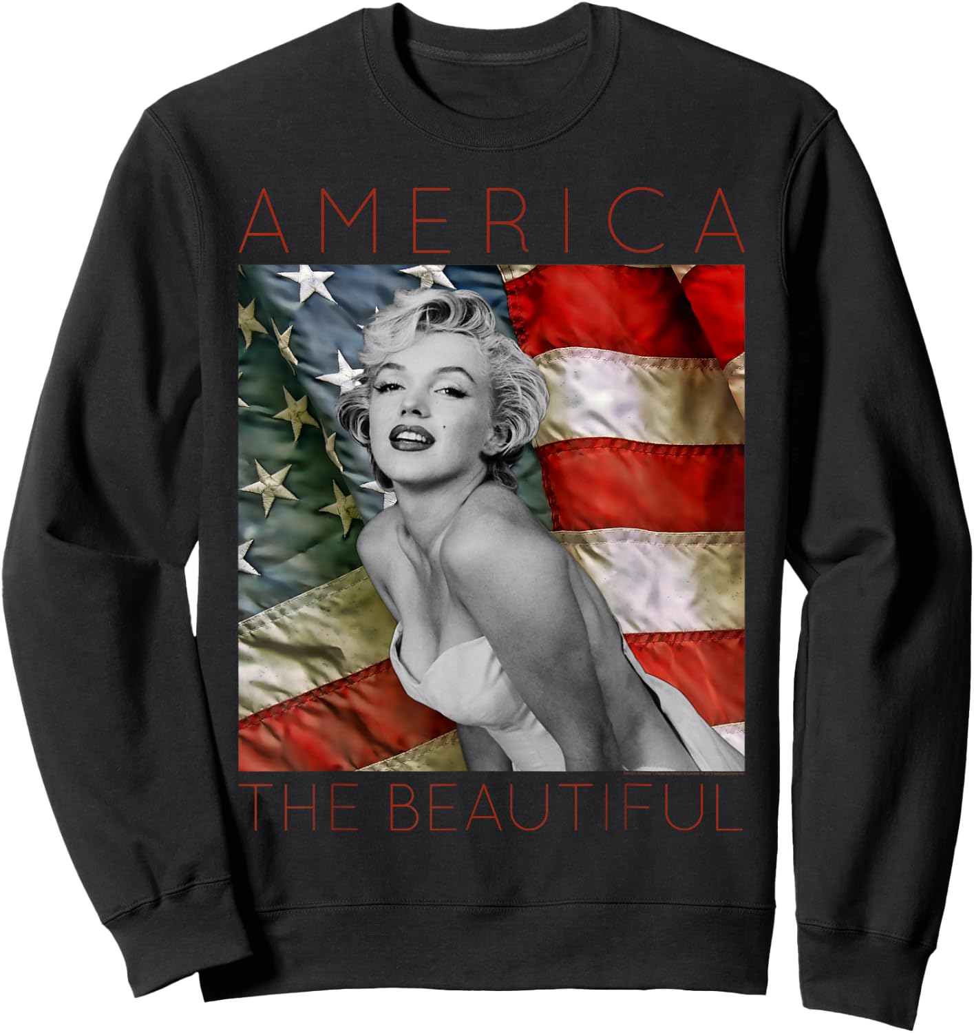 Marilyn Monroe America The Beautiful Sweatshirt - Sweatshirt | Black