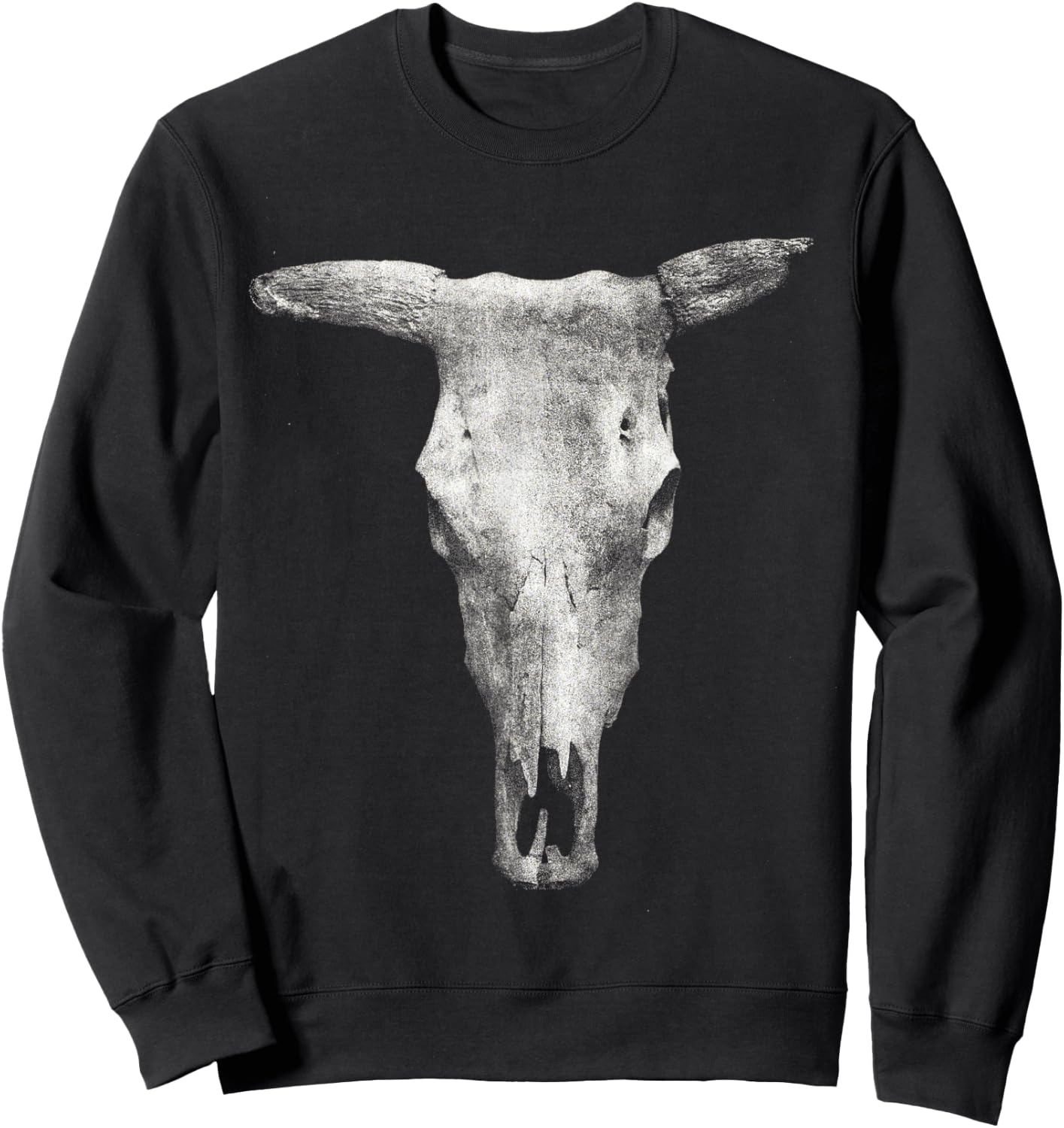 Cow Skull Western cowboy cowgirl Graphic Sweatshirt - Sweatshirt | Black