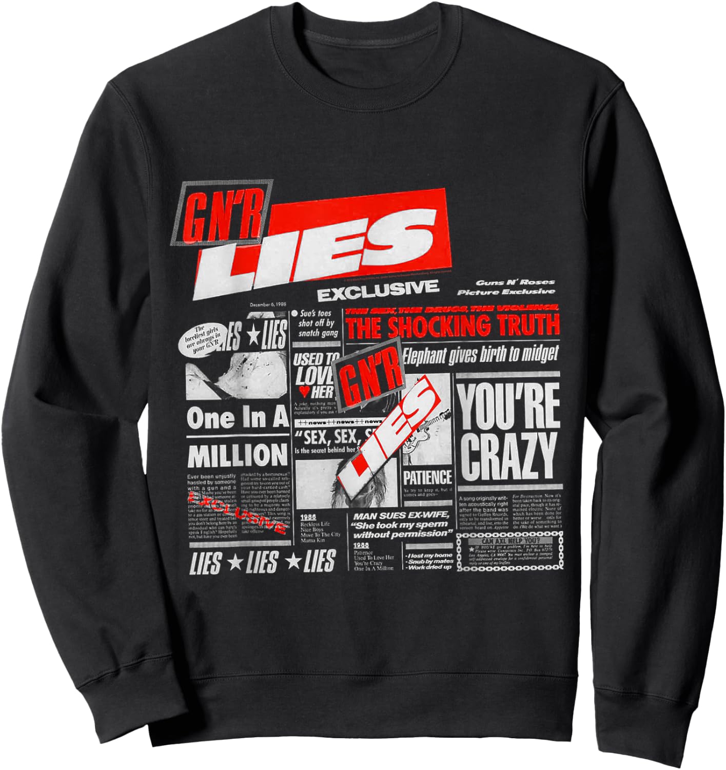 Guns N' Roses Official Lies Sweatshirt - Sweatshirt | Black