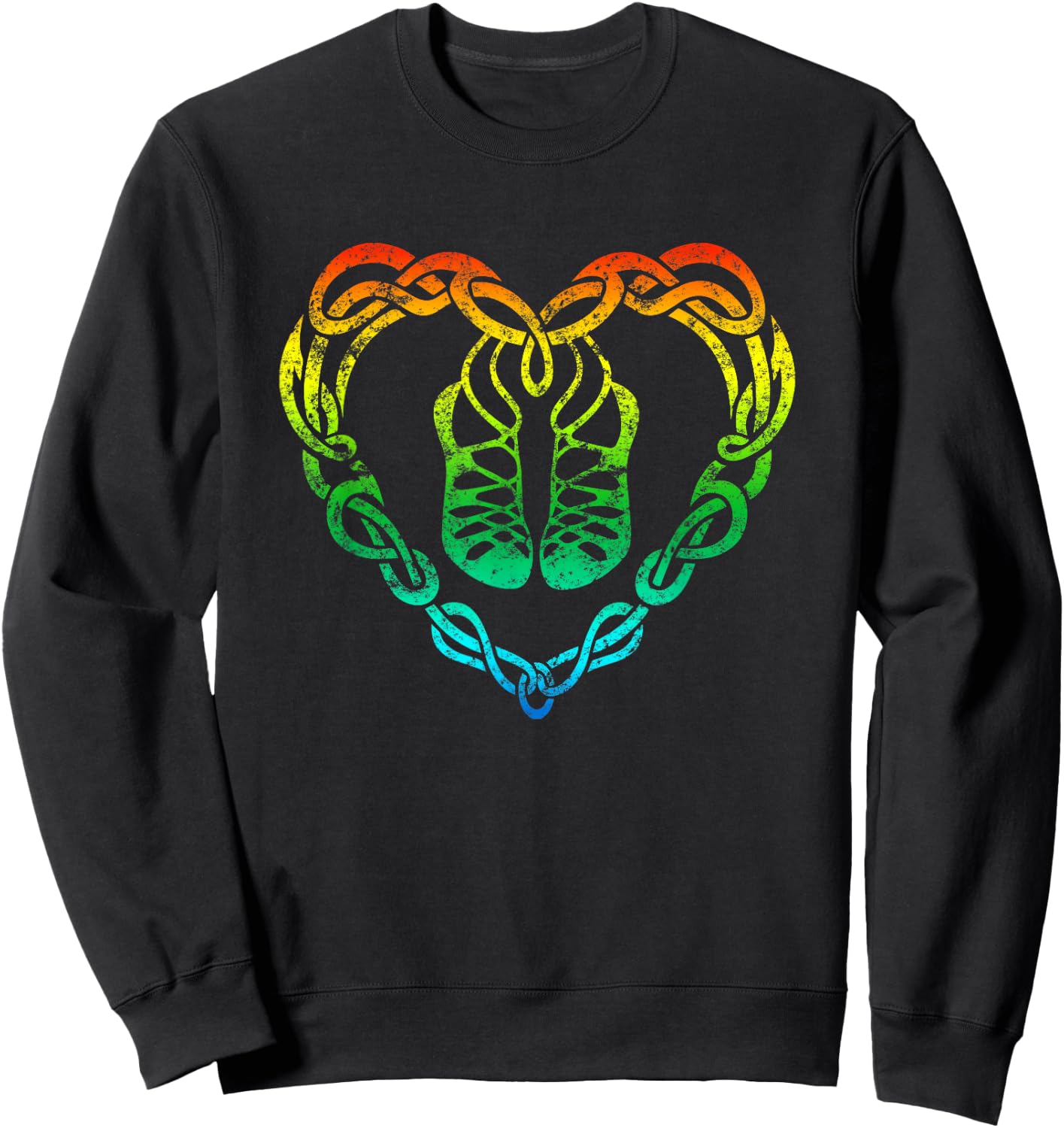 Irish Step Dancing Celtic Knot Heart T Shirt Gift Sweatshirt - Sweatshirt | Black
