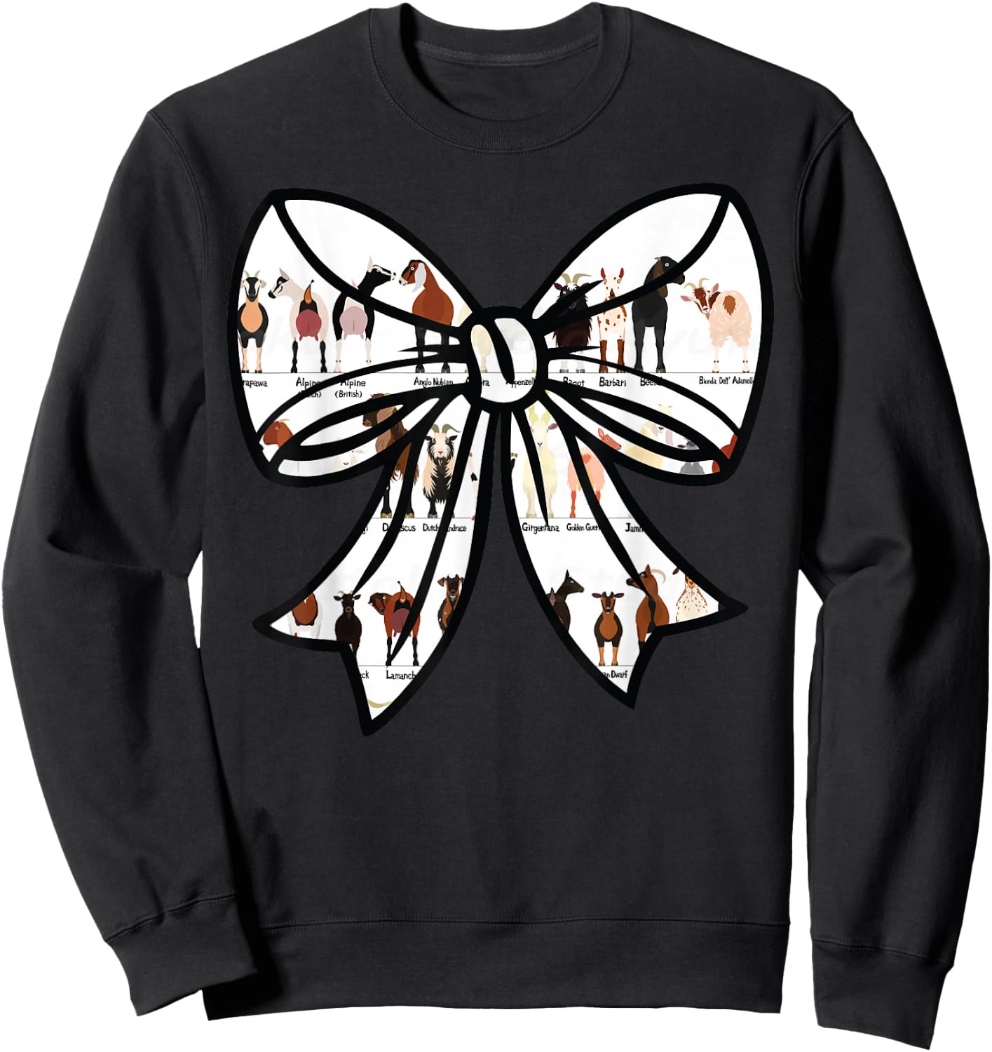 Goat Show Coquette Bow Sweatshirt - Sweatshirt | Black