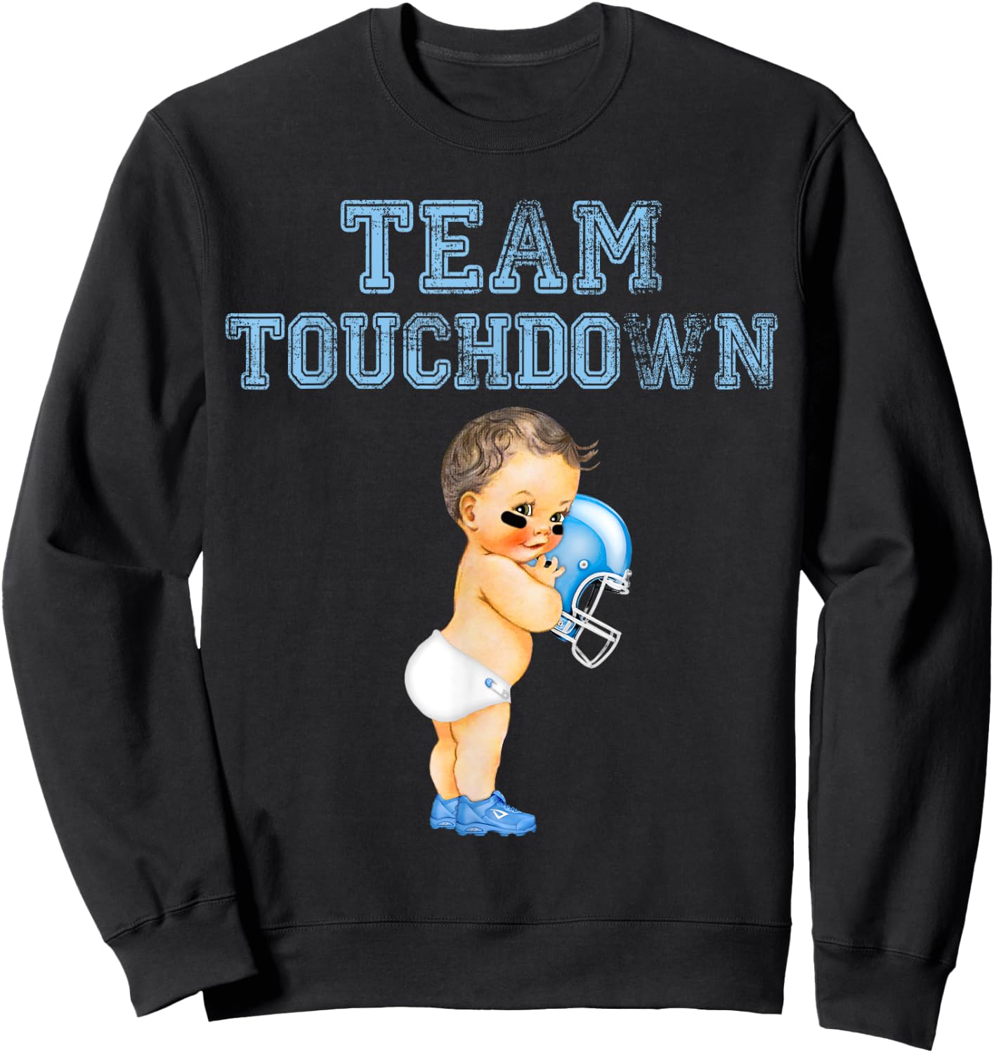 Team Touchdown Boy Shirt Gender Reveal Baby Shower Tutu Gift Sweatshirt - Sweatshirt | Black