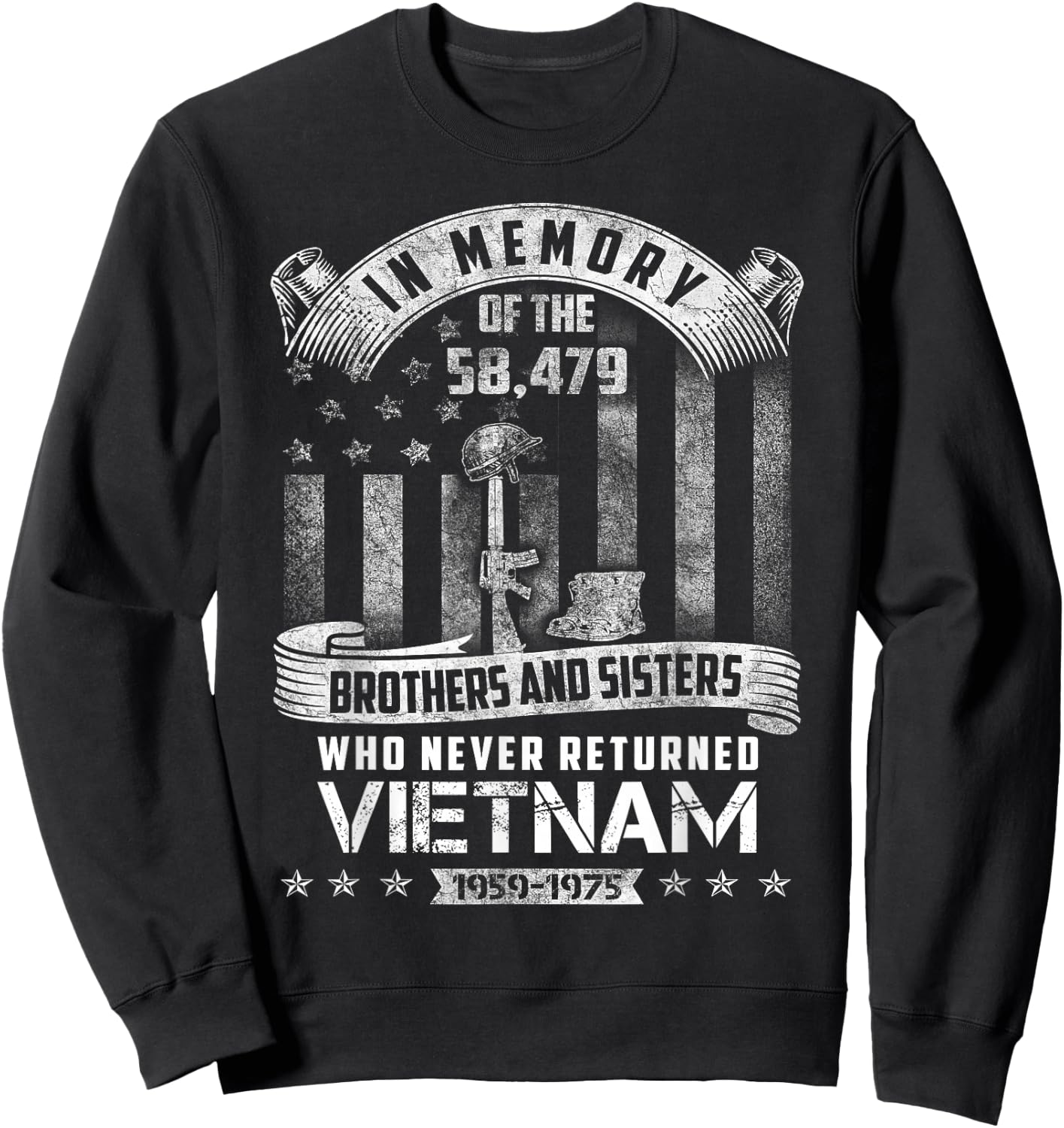 in Memory of Vietnam Veteran Small Sweatshirt - Sweatshirt | Black