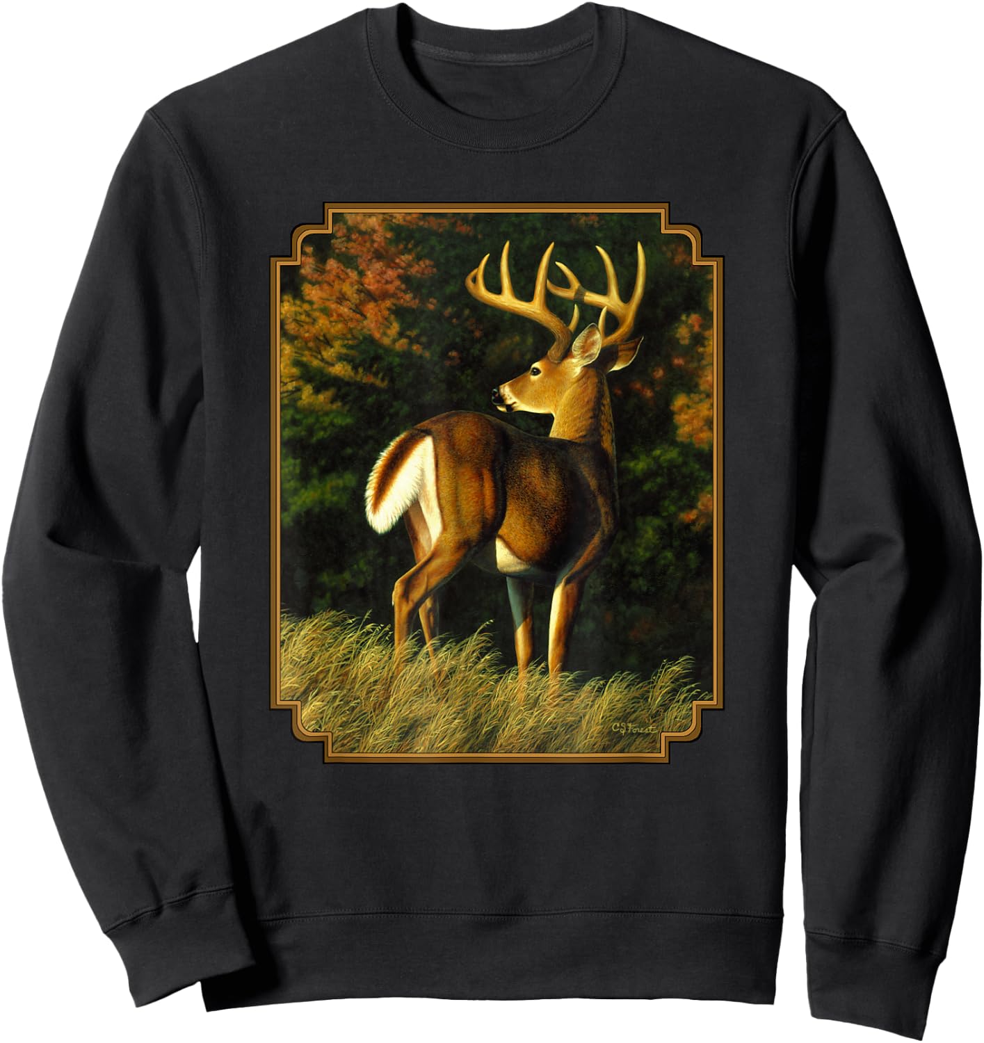 Whitetail Deer Monster Trophy Buck Sweatshirt - Sweatshirt | Black