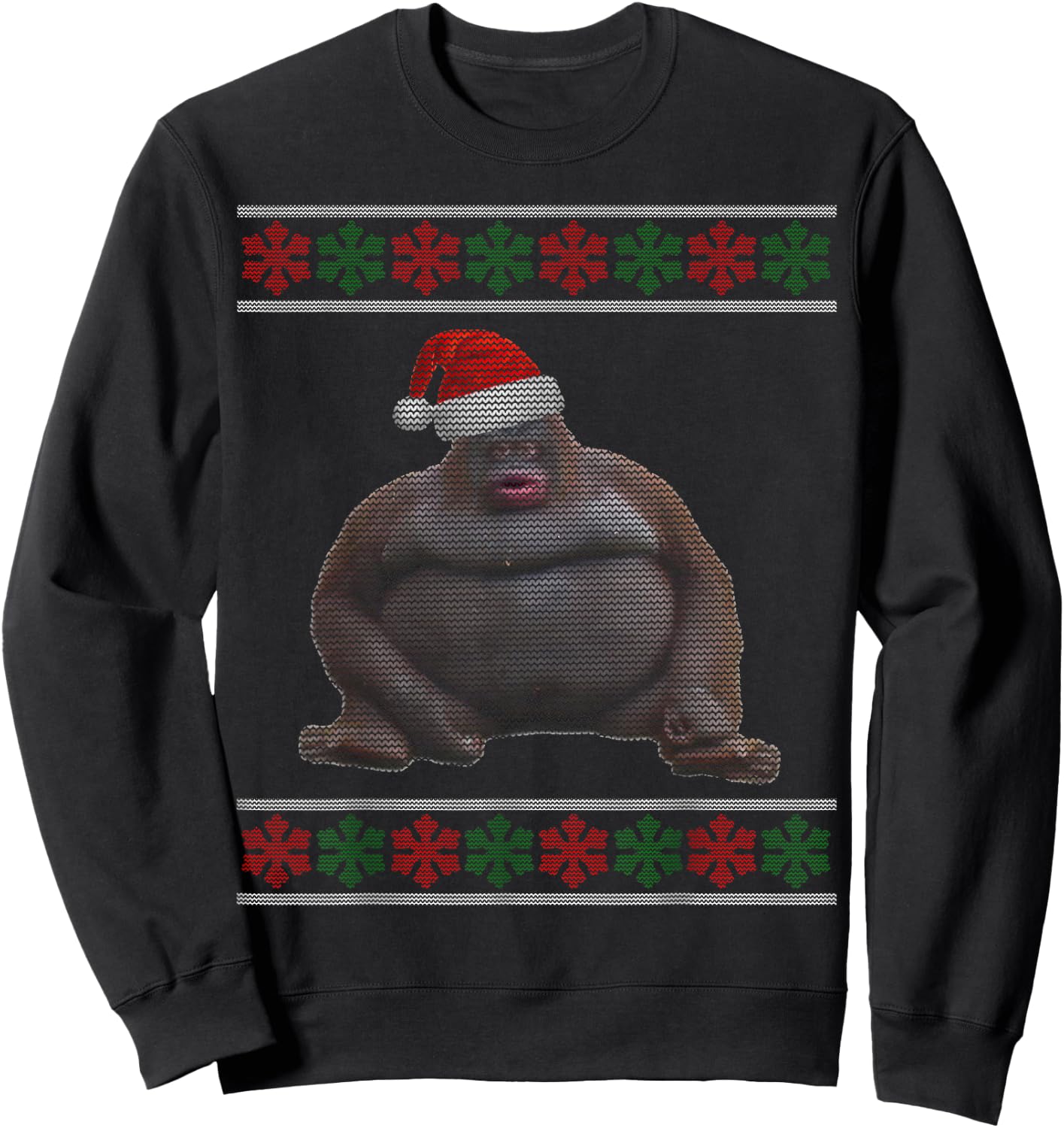 Uh Oh Stinky Poop Dank Memes Le Monke Ugly Christmas Sweatshirt - Sweatshirt | Black