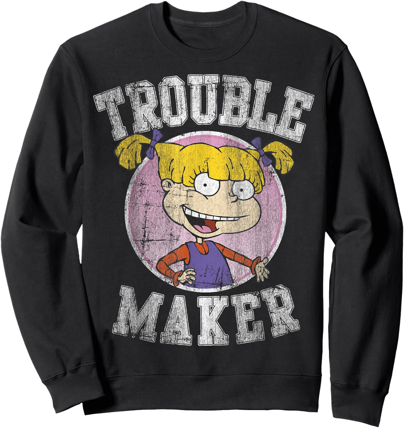 Rugrats Angelica Trouble Maker Vintage Graphic Sweatshirt - Sweatshirt | Black