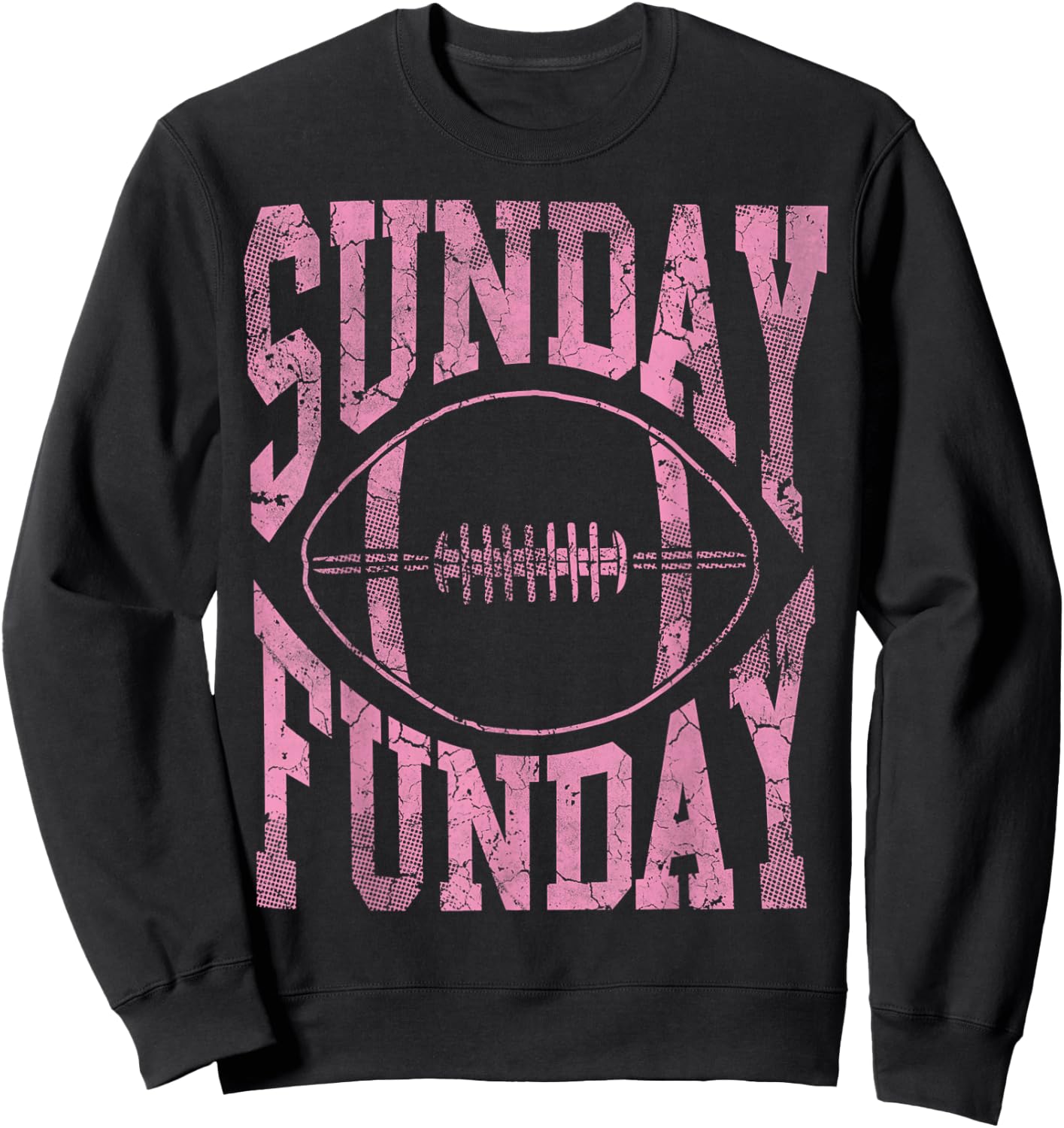 Cute Sunday Funday Football Women Girls Sweatshirt - Sweatshirt | Black