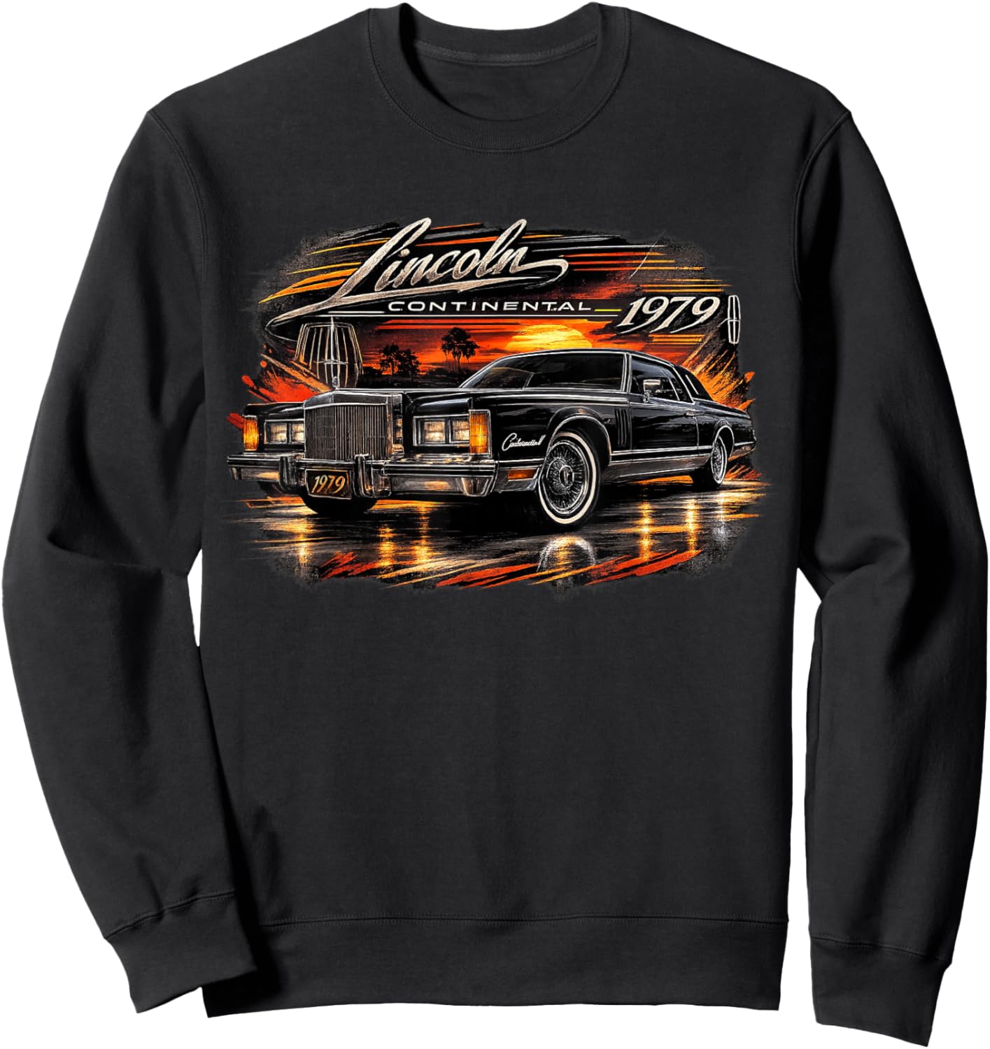 1979 Lincoln Continental Retro Sweatshirt - Sweatshirt | Black