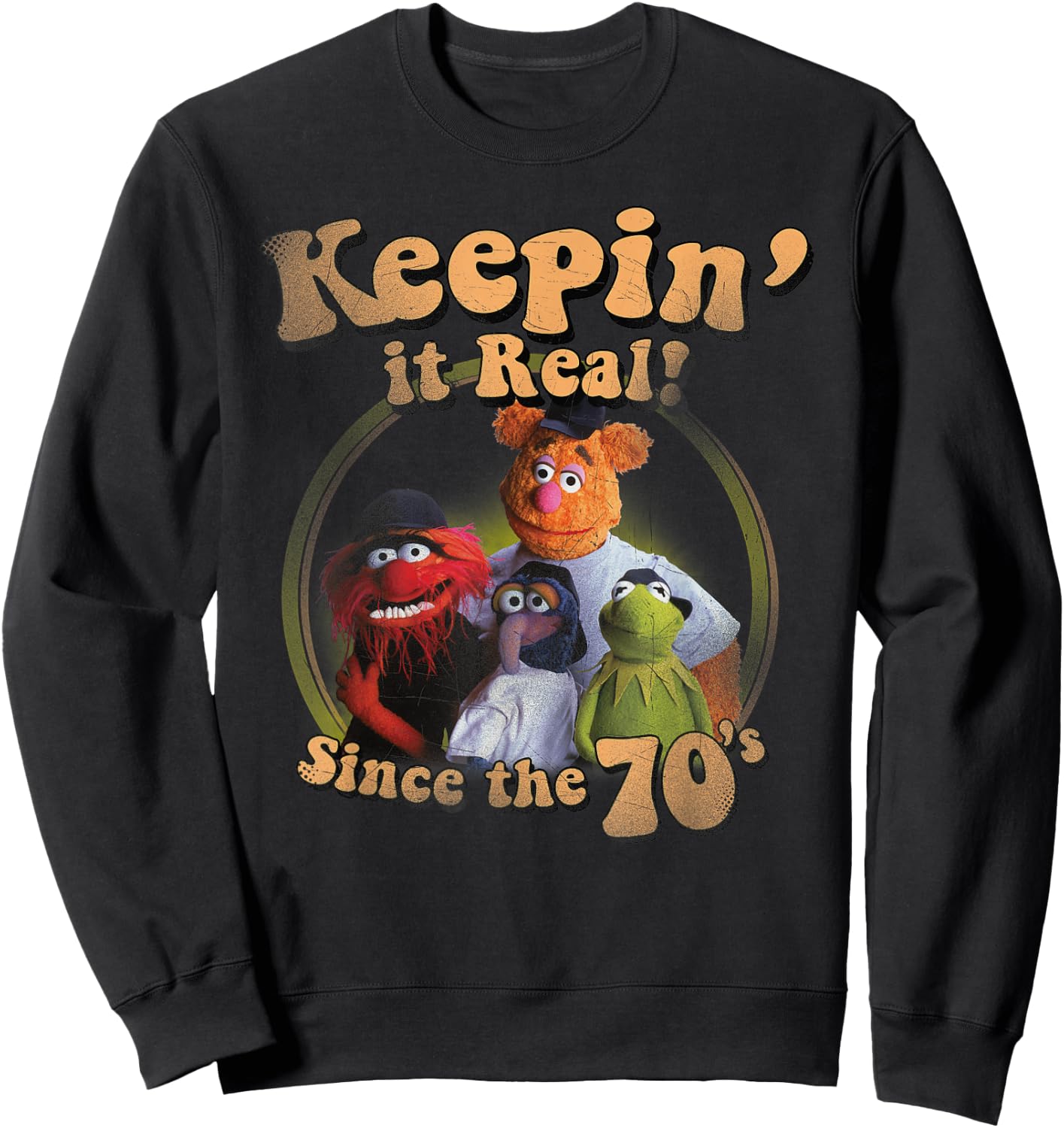 Muppets Keepin It Real Graphic Small Sweatshirt - Sweatshirt | Black