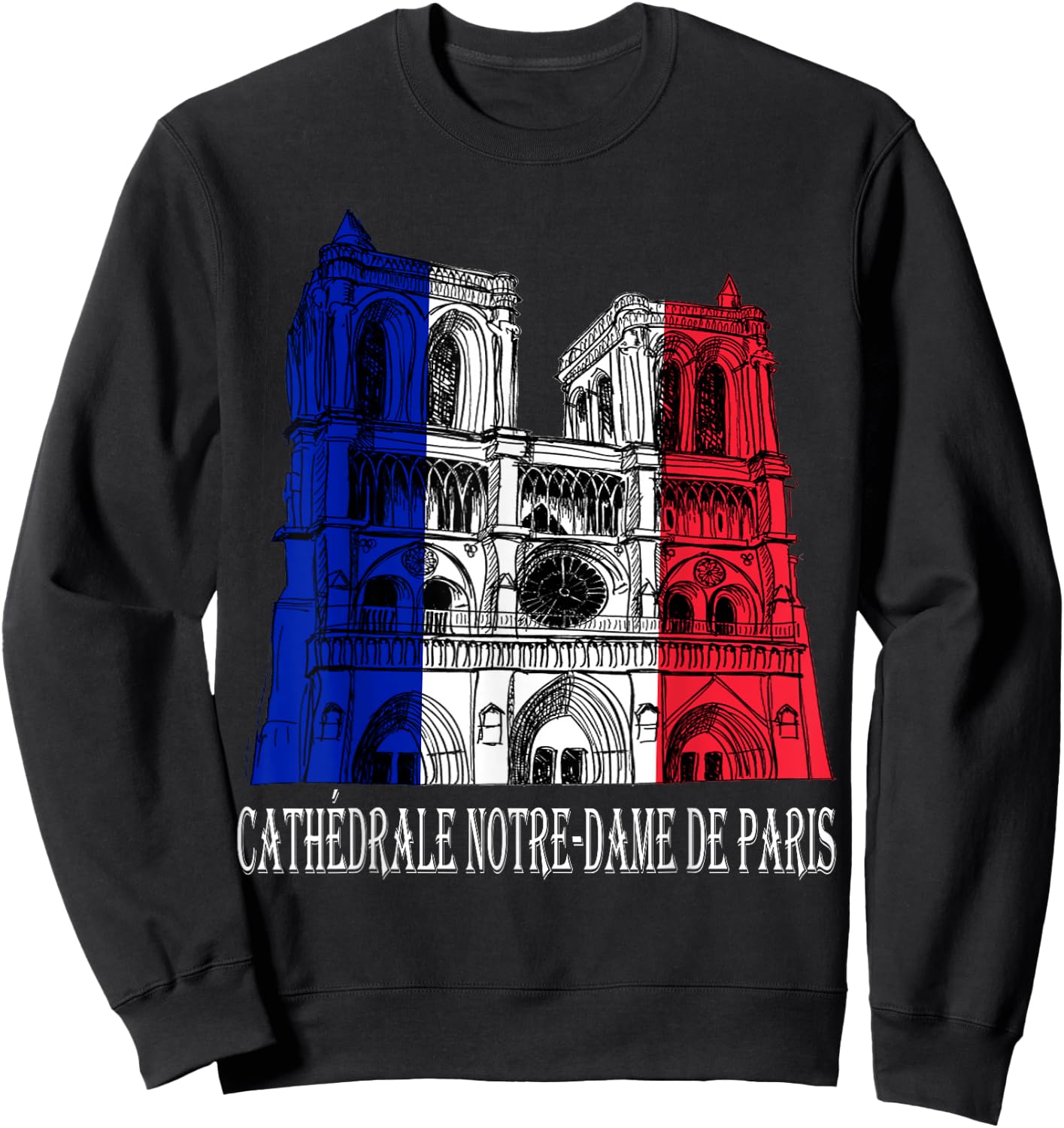 Paris France Notre-Dame Cathedral Sweatshirt - Sweatshirt | Black