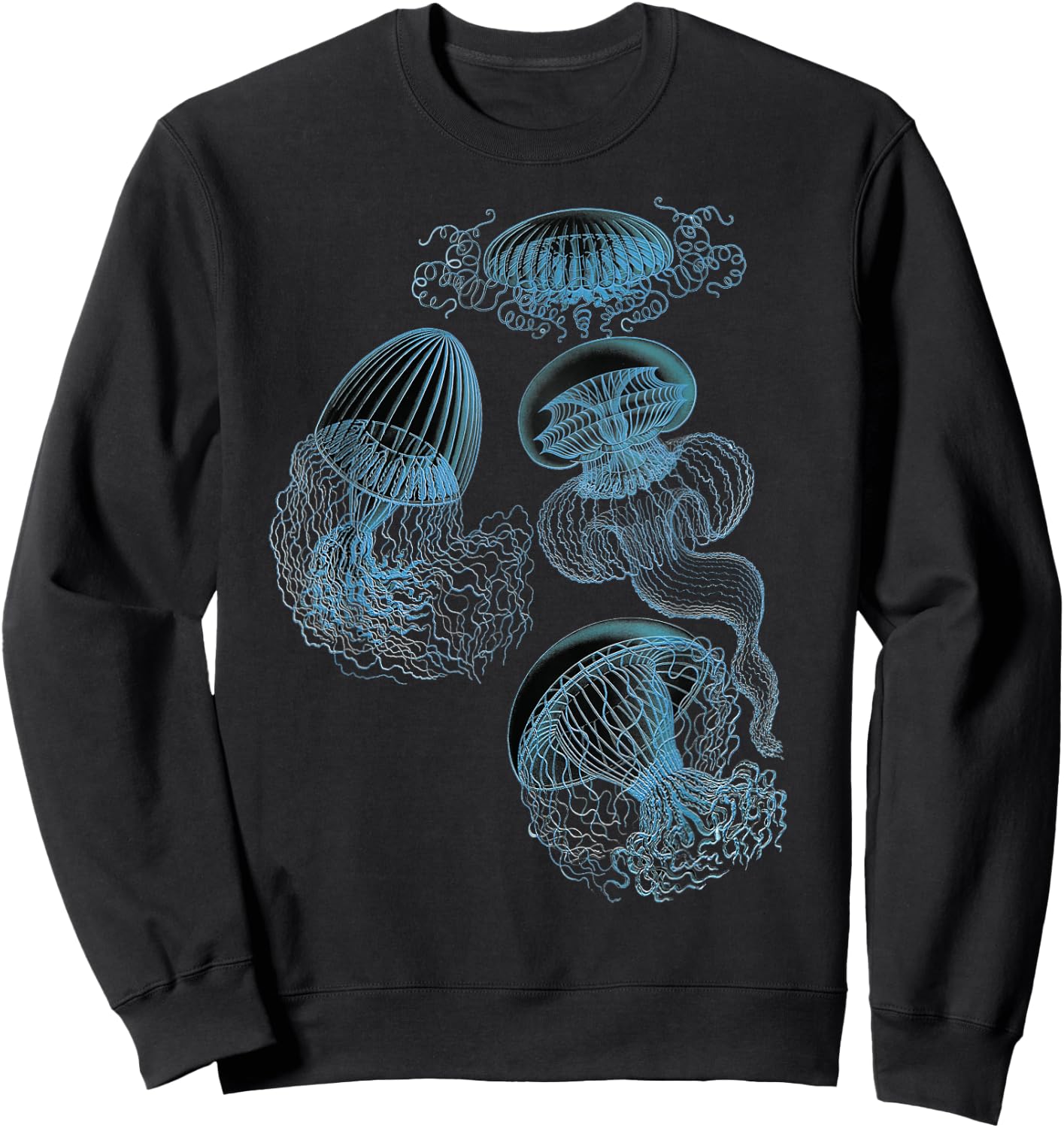 Jellyfish Ocean Lover Bioluminescent Sea Creature Sweatshirt - Sweatshirt | Black