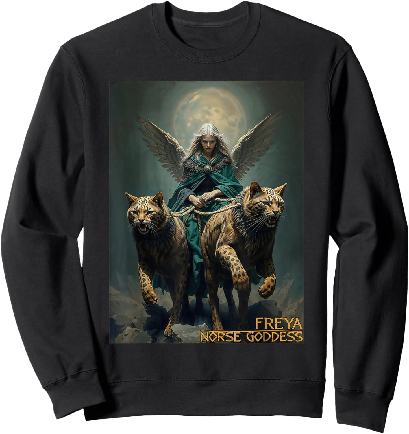 Freya Goddess of Norse Myths Viking Culture Sweatshirt - Sweatshirt | Black
