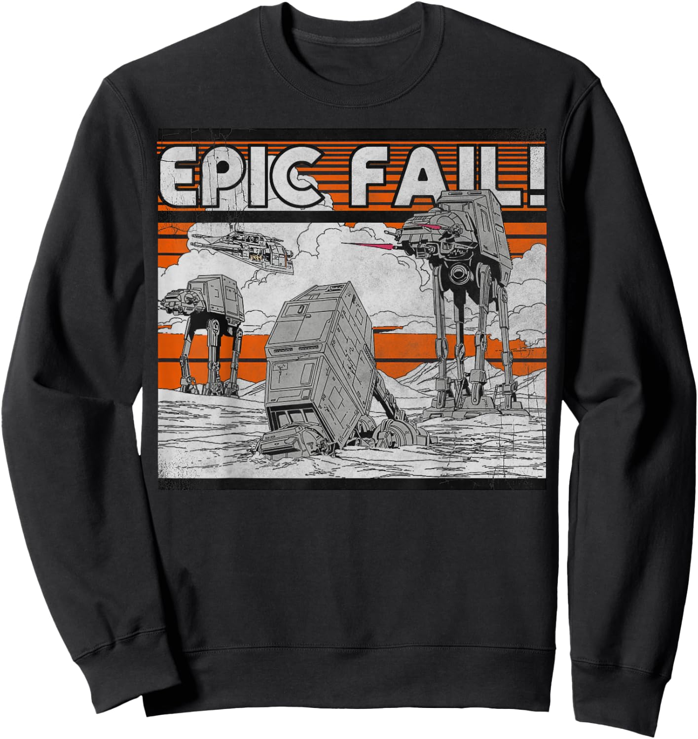 Star Wars AT-AT Walker Epic Fail Meme Graphic Sweatshirt - Sweatshirt | Black